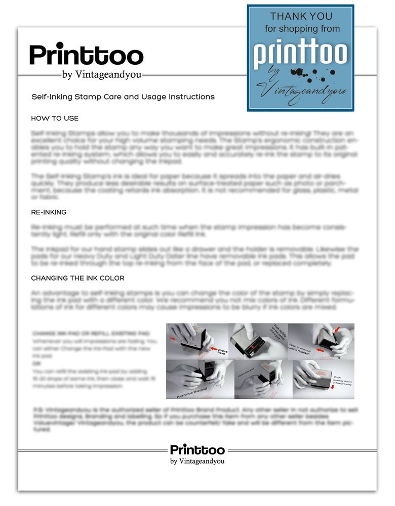 Details about / Printtoo Rubber Stamp Office Stationary DUPLICATE Self Inking Custom-hoX
