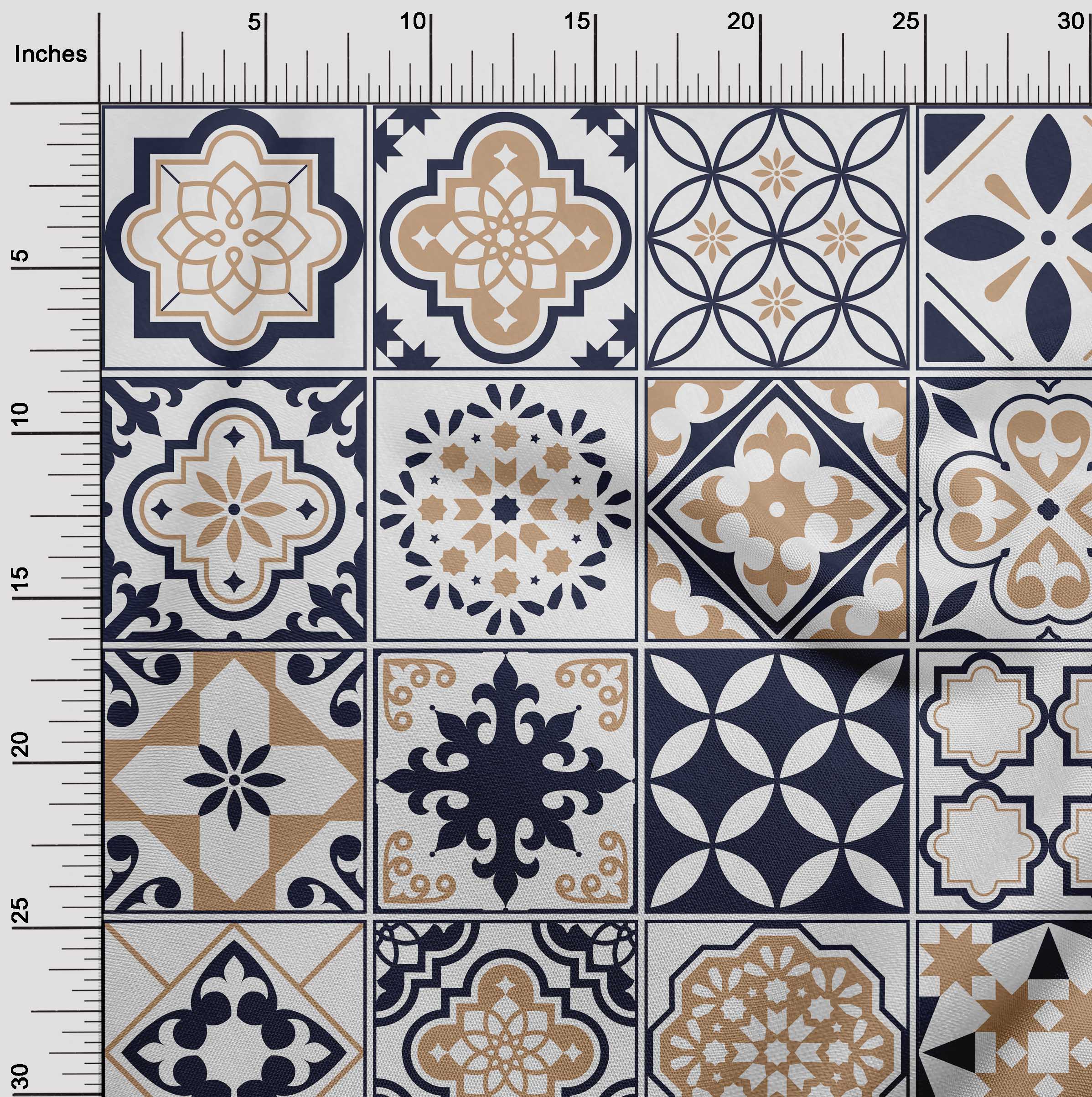 miniatura 3  - oneOone Flex Algodón Tela florales y azulejos Marroquí Tela De Costura-RbX