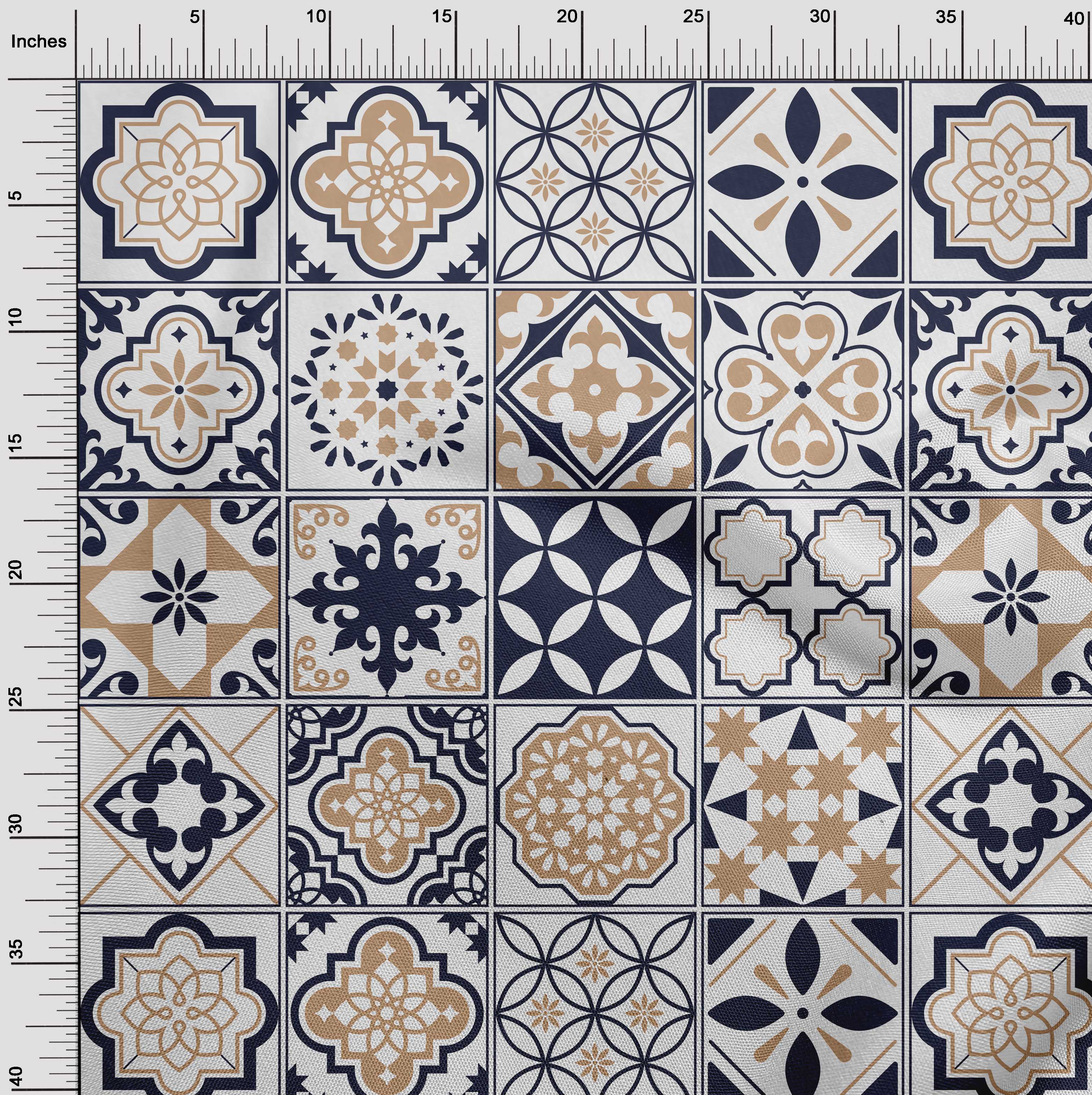 miniatura 4  - oneOone Flex Algodón Tela florales y azulejos Marroquí Tela De Costura-RbX