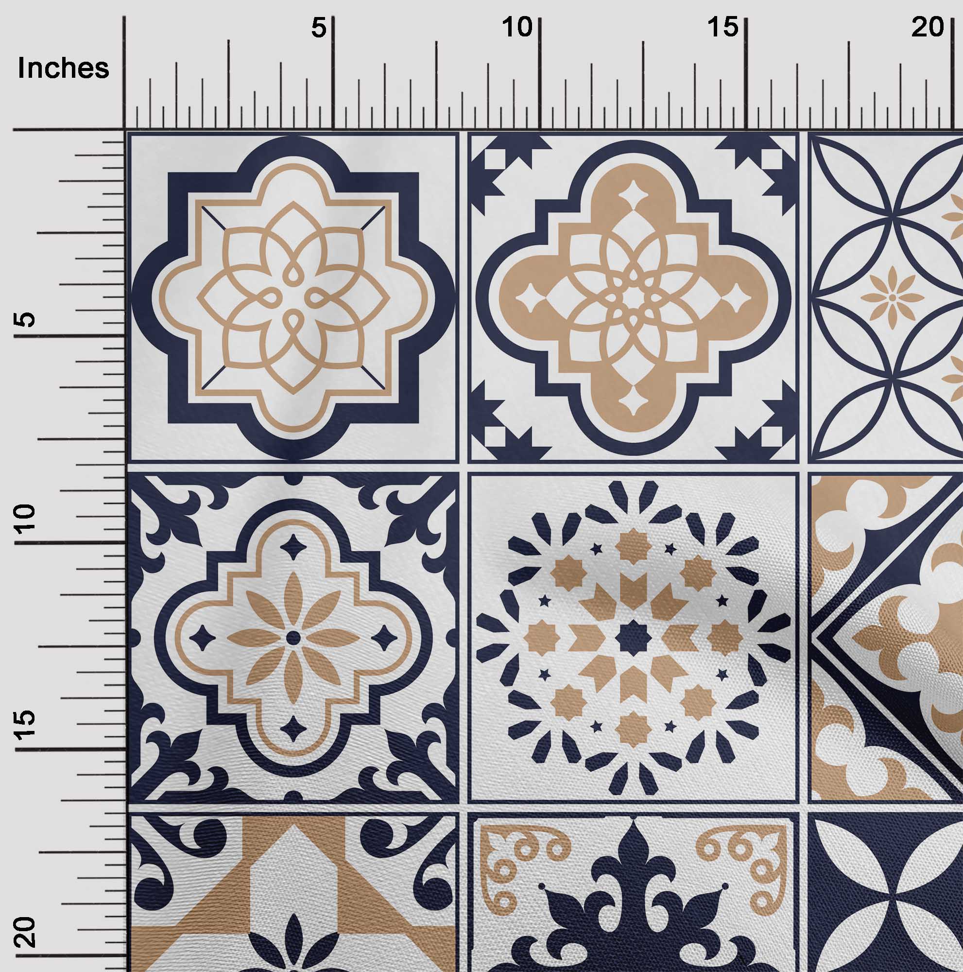 miniatura 2  - oneOone Flex Algodón Tela florales y azulejos Marroquí Tela De Costura-RbX
