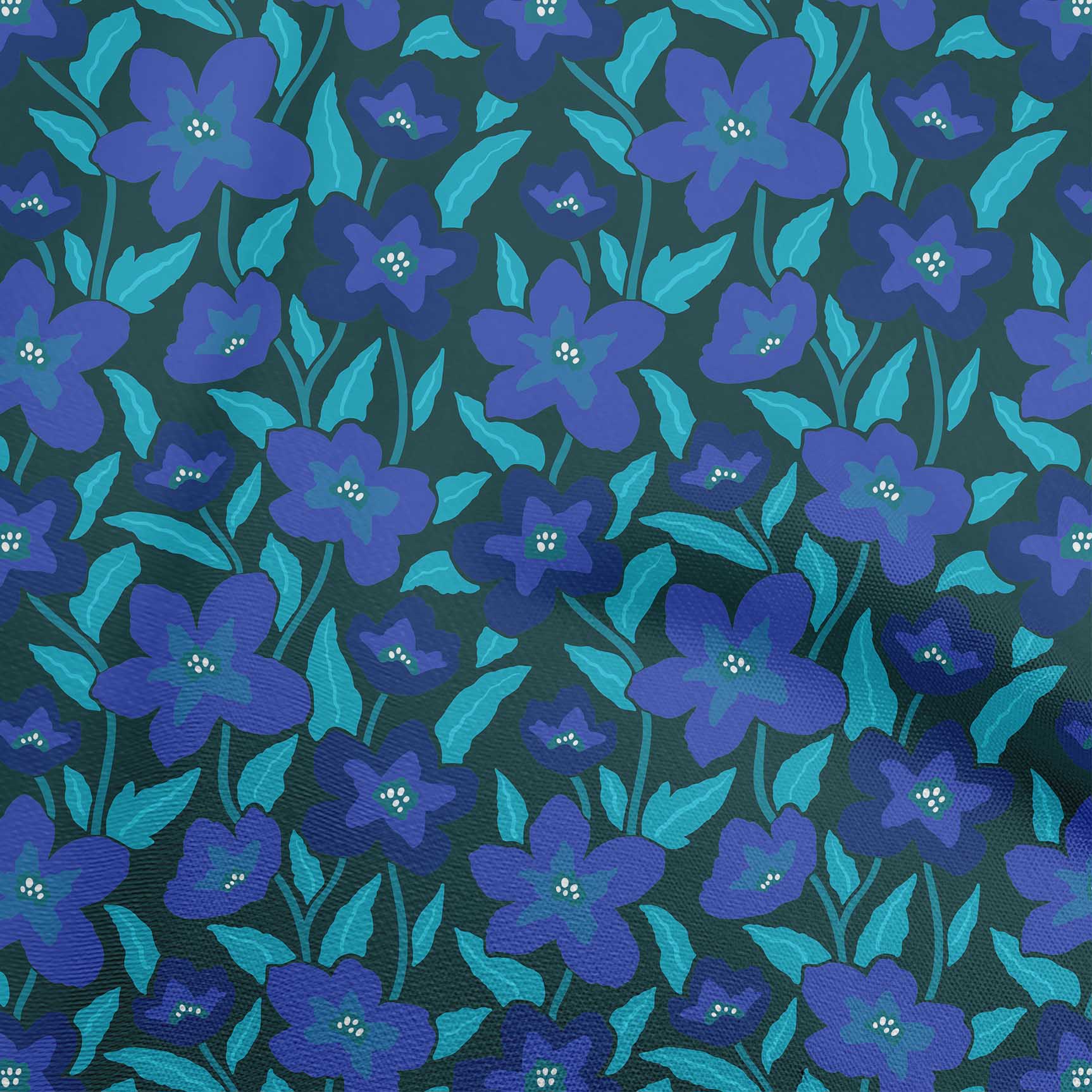 Oneoone baumwollflex blu tessuto FIORI-mercatino DECORO metraggio-CFG 