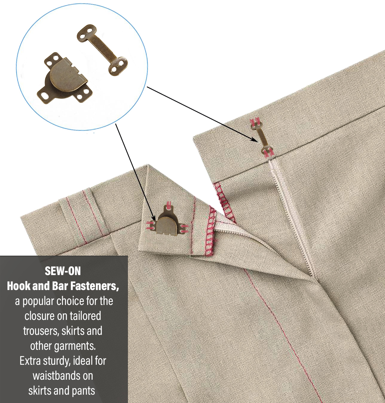 Other Sewing Accessories oneOone Antique Brass Sewing Hooks and Eyes Closure for Skirt and