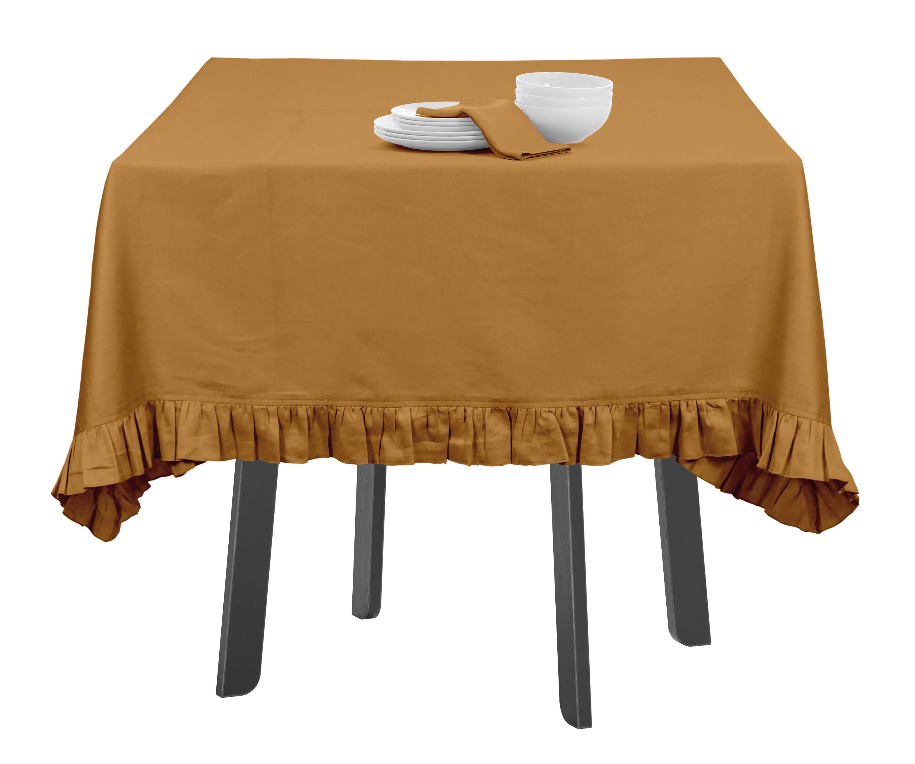 Tablecloths & Runners Vargottam Ruffle Tablecloth Solid Table Cover