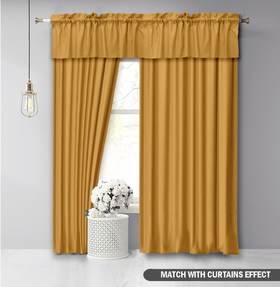 Decorative Window Rod Pocket Valance Half-z5W Vargottam Plain Cotton Valance 