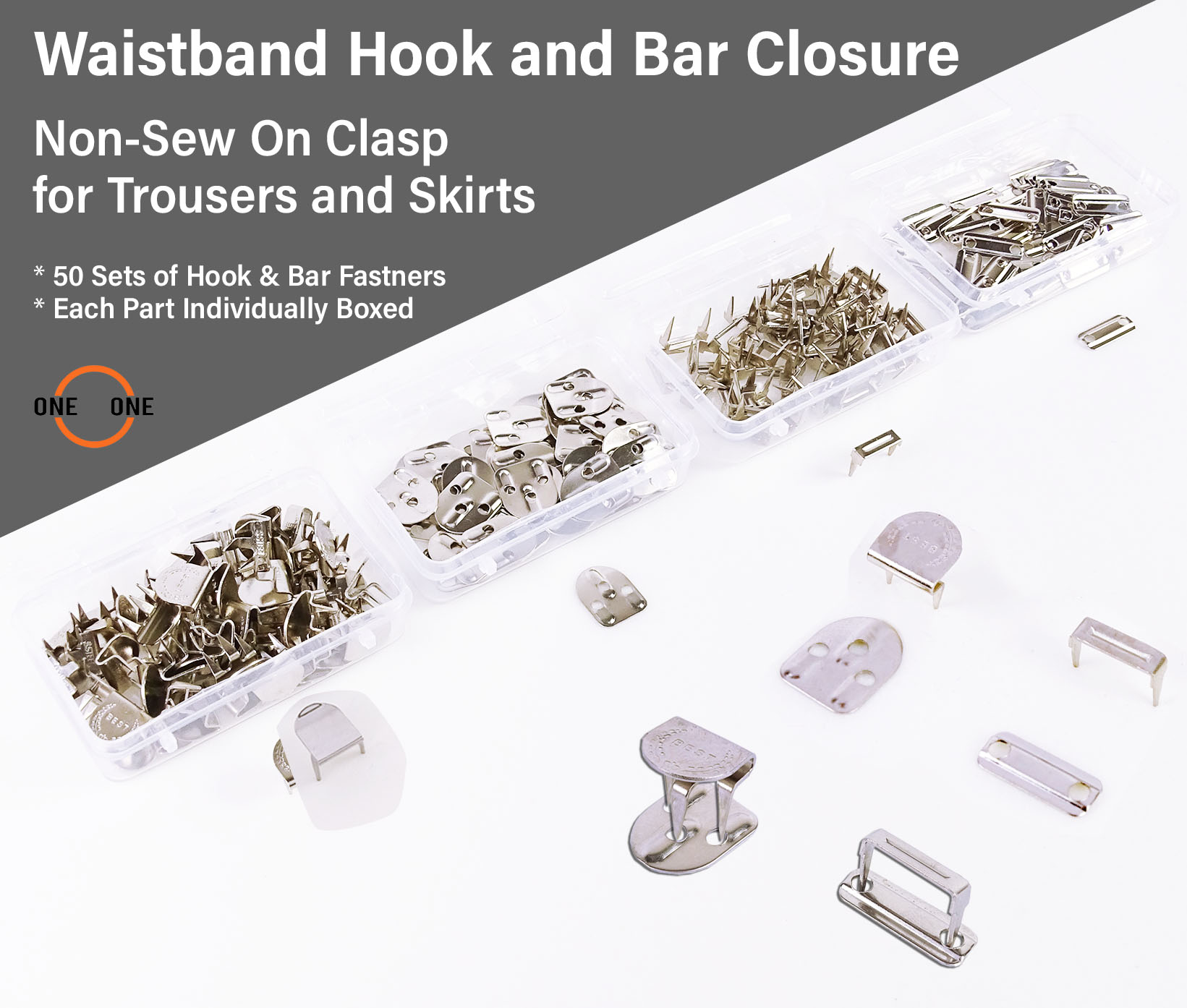 Other Sewing Accessories oneOone 50 Sets NoSew Hook And Bar Closures