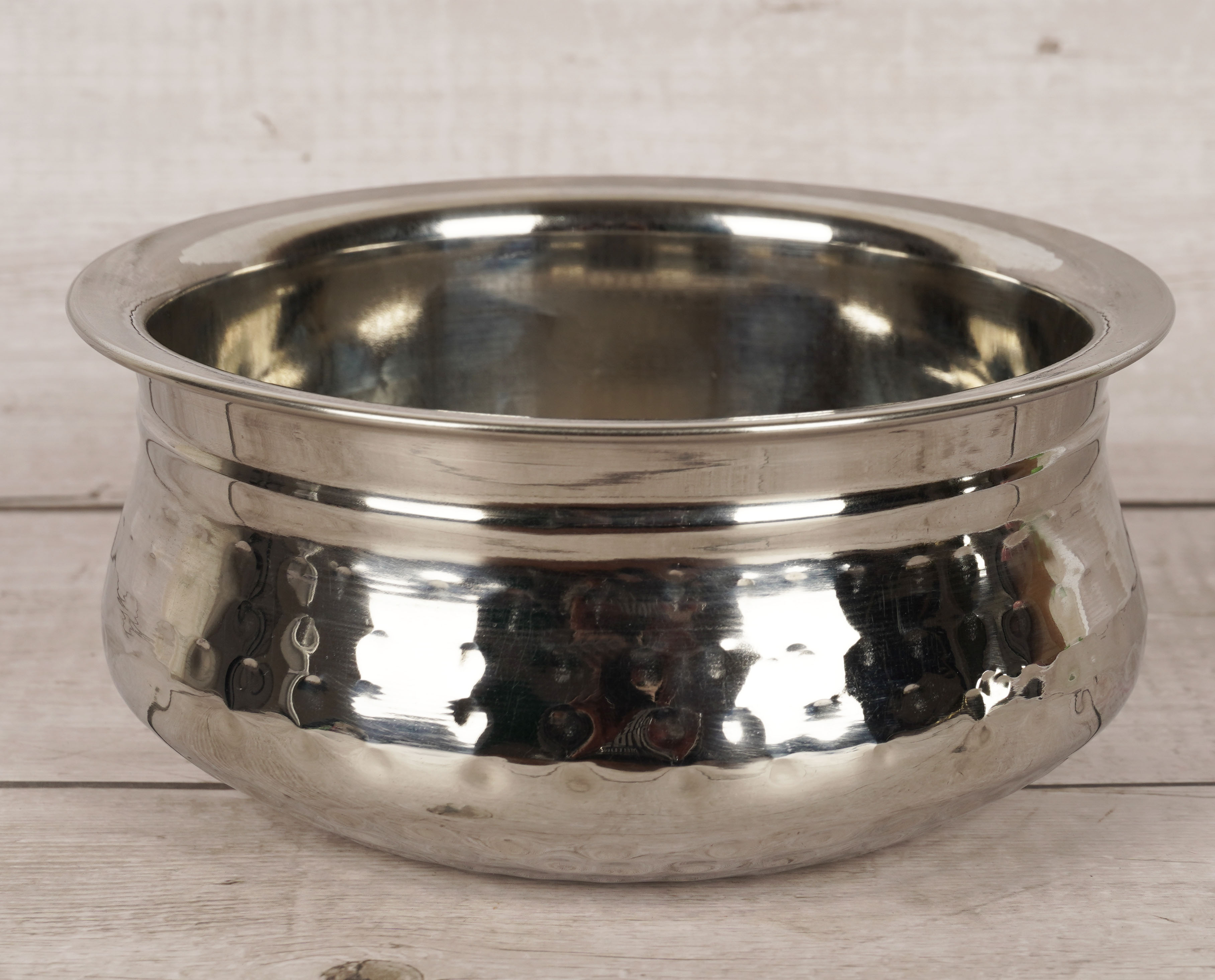 thumbnail 6  - Trifri Stainless Steel Handi Hammered Design Cookware Indian Authentic-Ub2