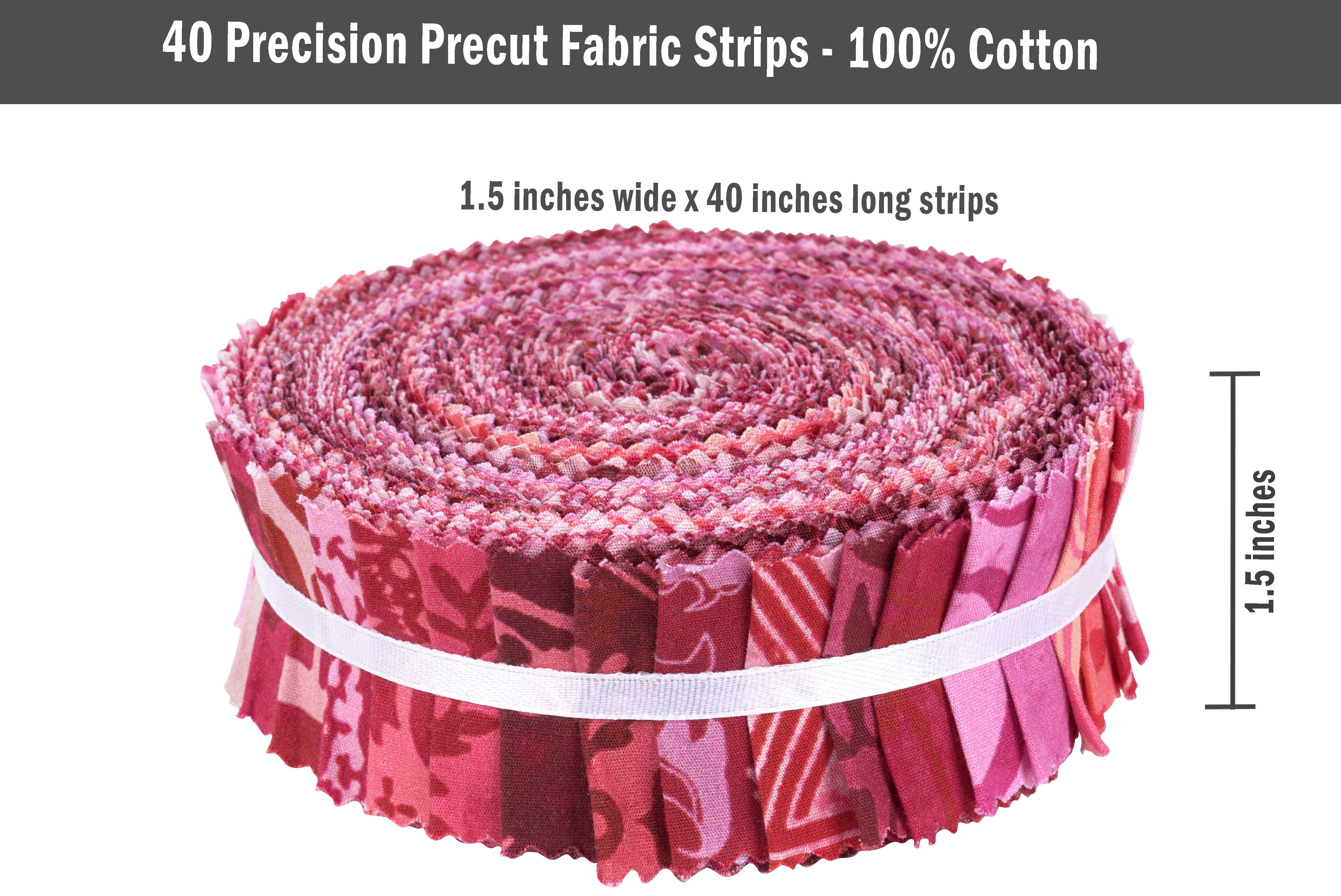 Soimoi 40Pcs impresión Batik Precortada telas Tiras Roll Up 1.5 X 42 Pulgadas-Tt7 