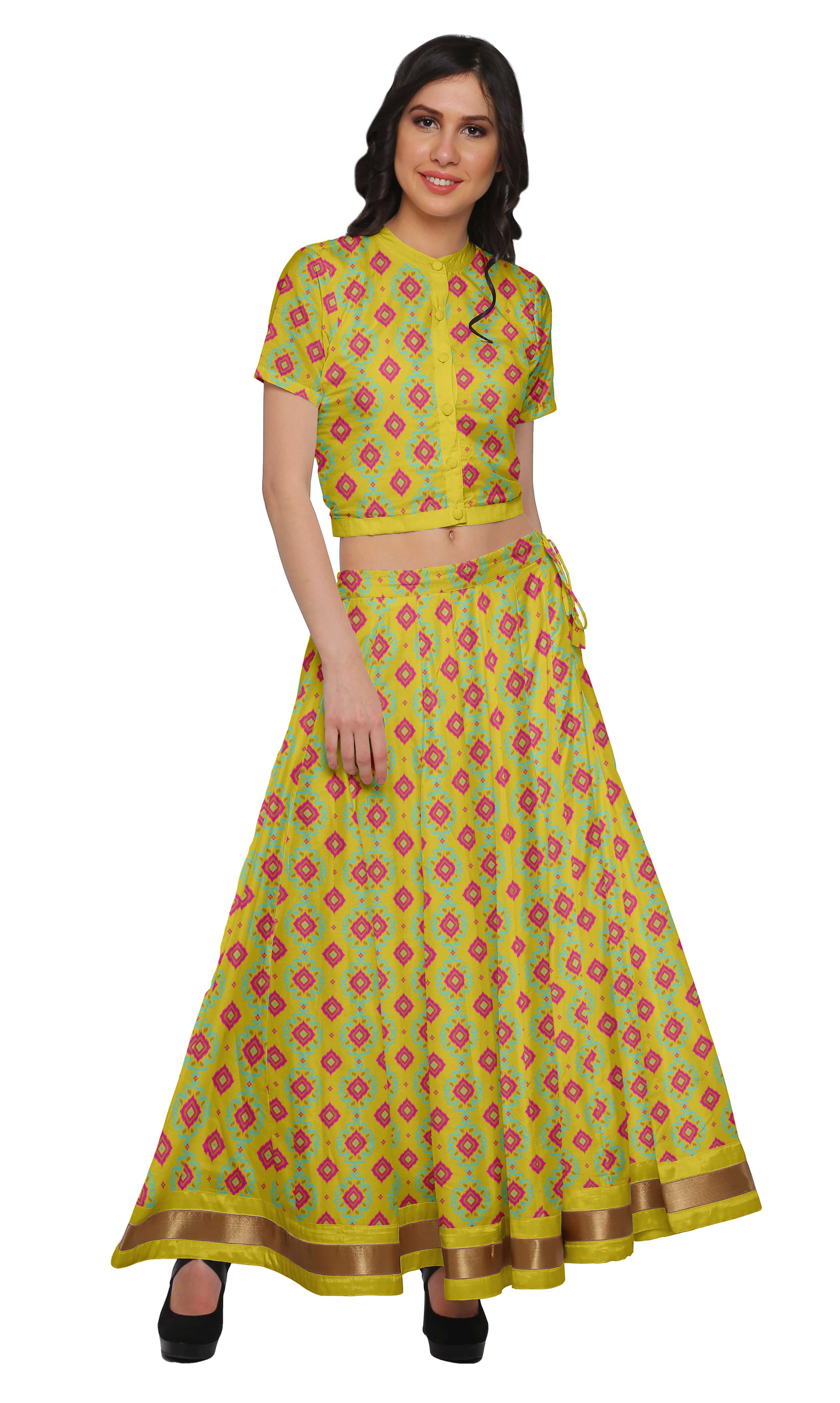 ethnic crop top and skirt