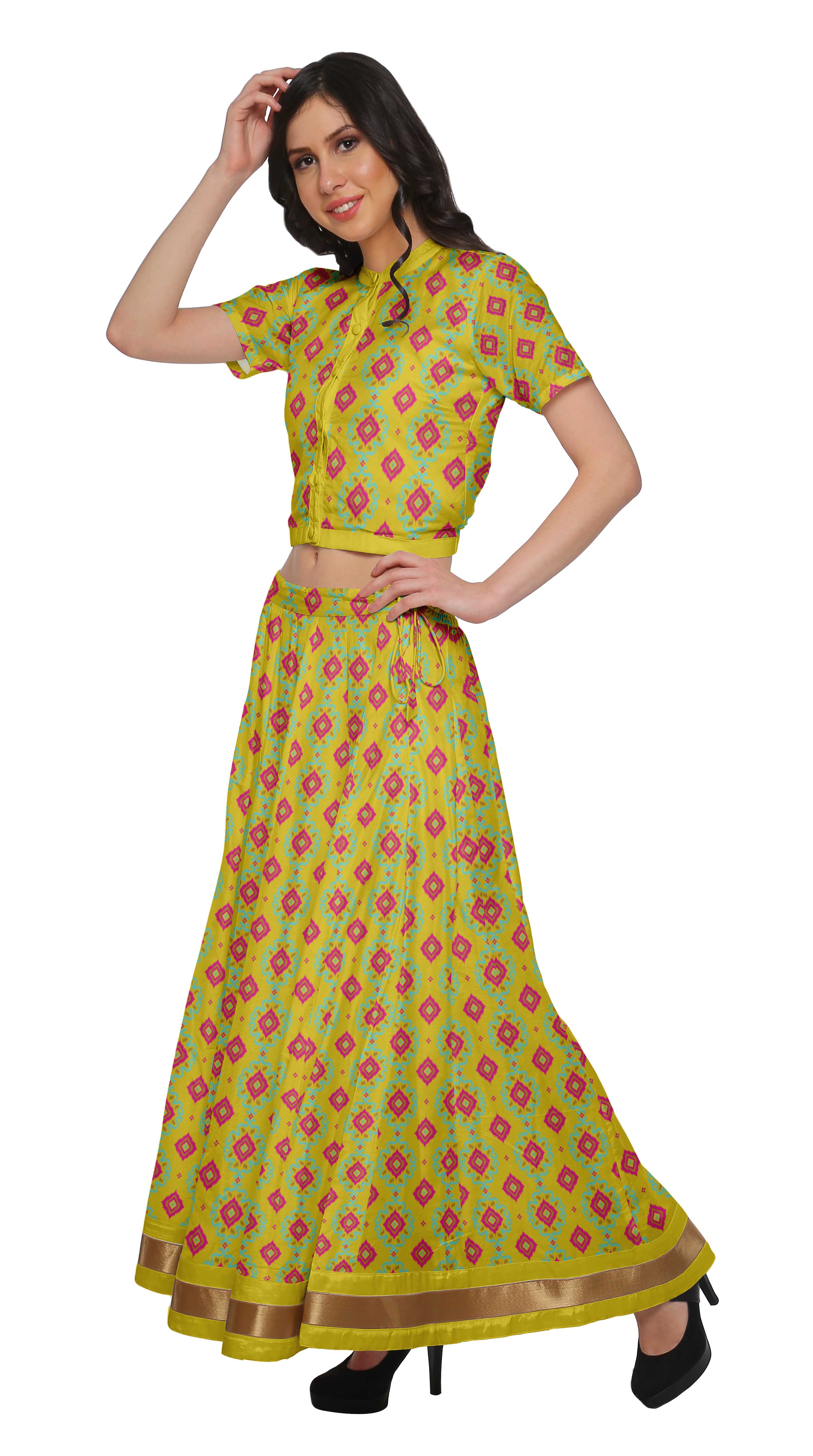 ethnic crop top and skirt