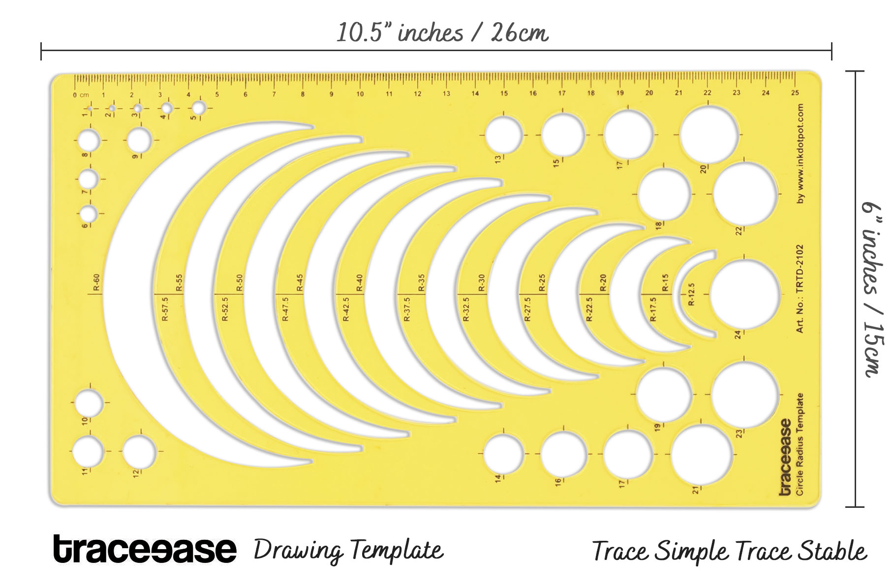 Traceease Geometric Drafting Circle Radius Template Drawing Stencil,0TZ eBay