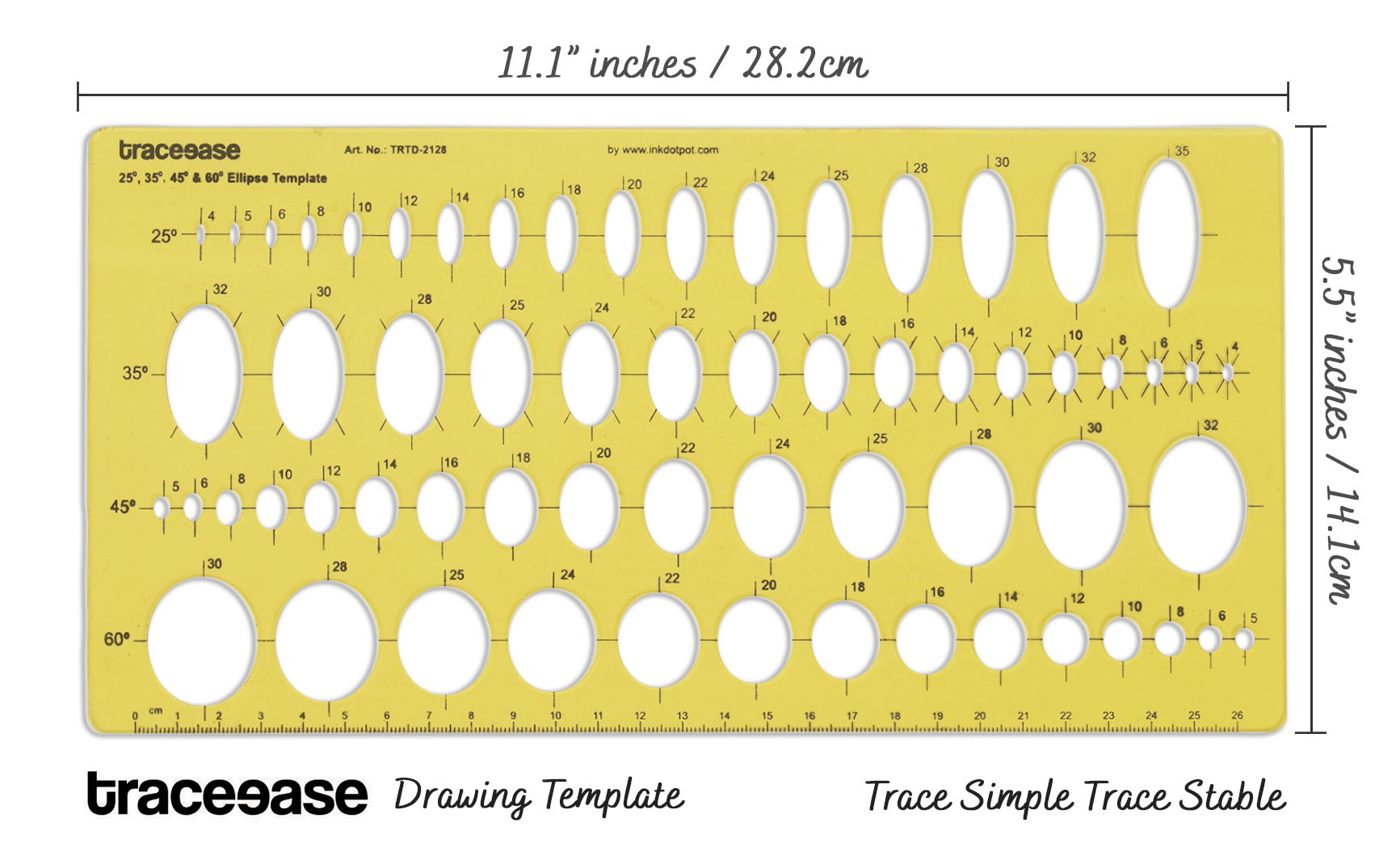 Traceease Geometric Drafting Ellipse Template Drawing Stencil