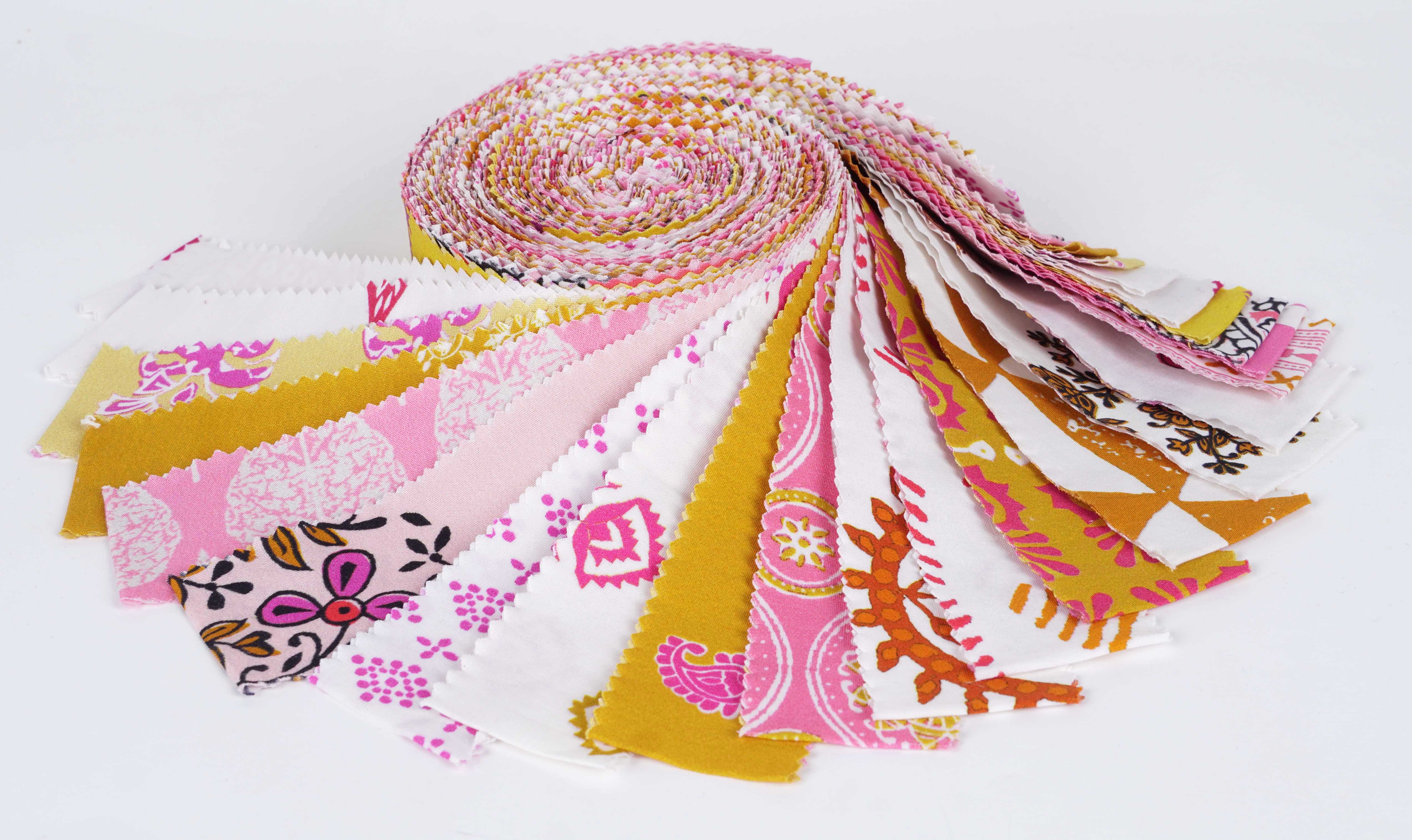 Soimoi 40Pcs Batik Print Precut Fabrics Strips Roll Up 1.5x42inches Cotton  Jelly Rolls for Quilting - Yellow