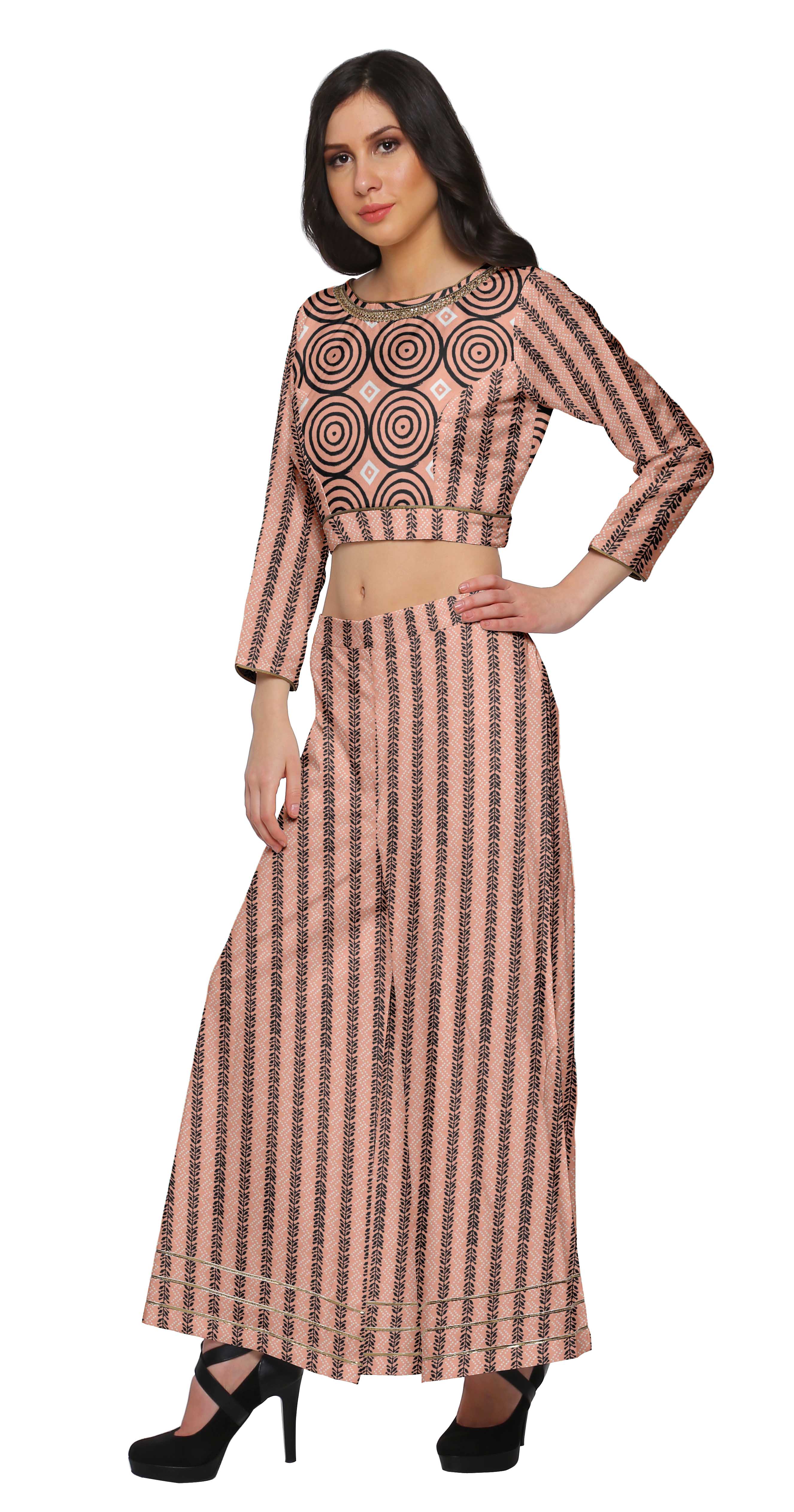 crop top and pant with shrug