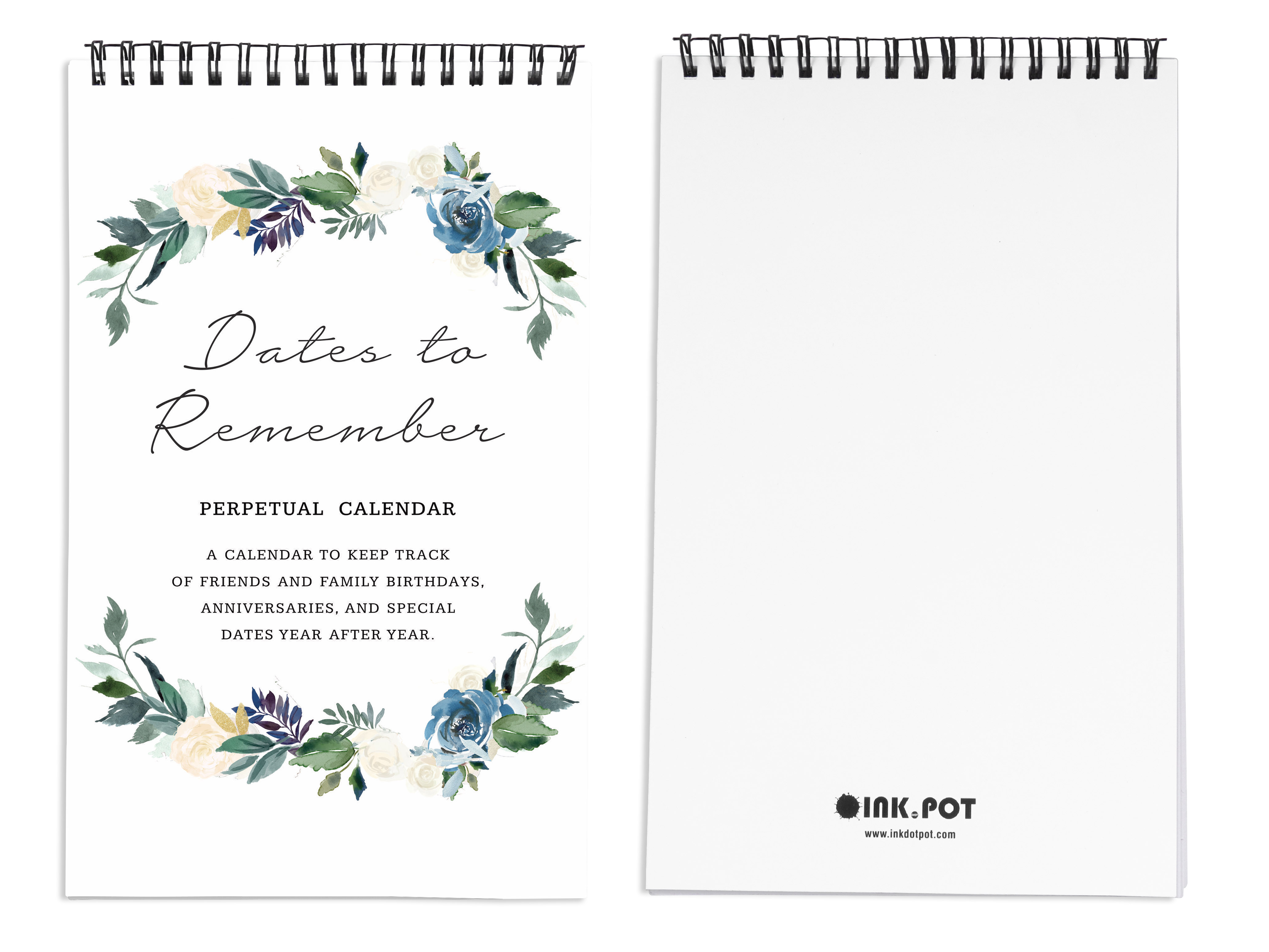 Printable Perpetual Calendar With Floral Design Calendars & Planners
