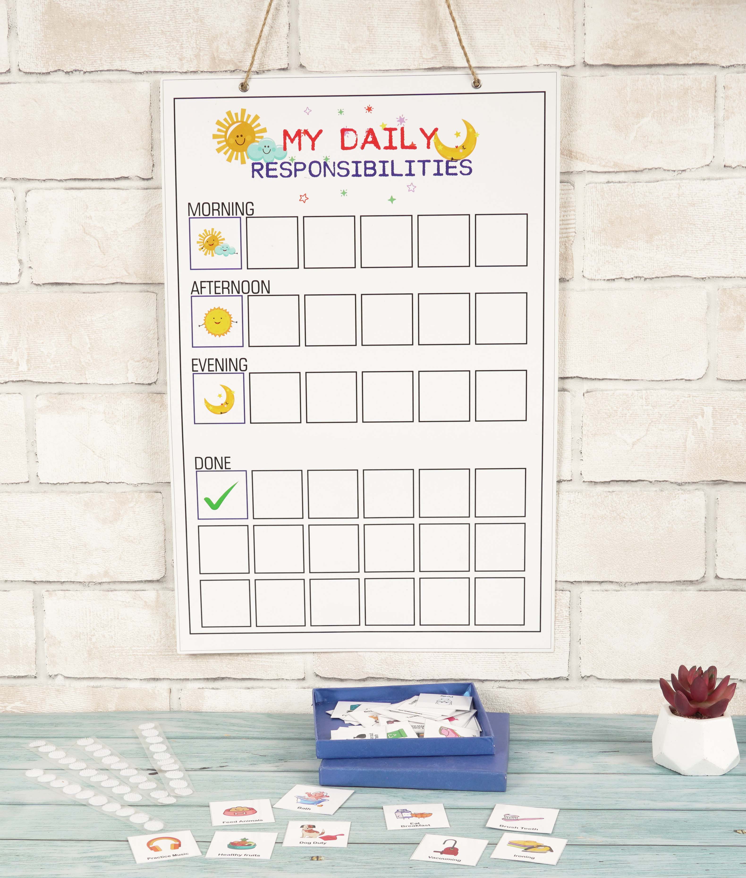 Inkdotpot Kids Daily Responsibility Checklist Hanging Chore Chart Xjr
