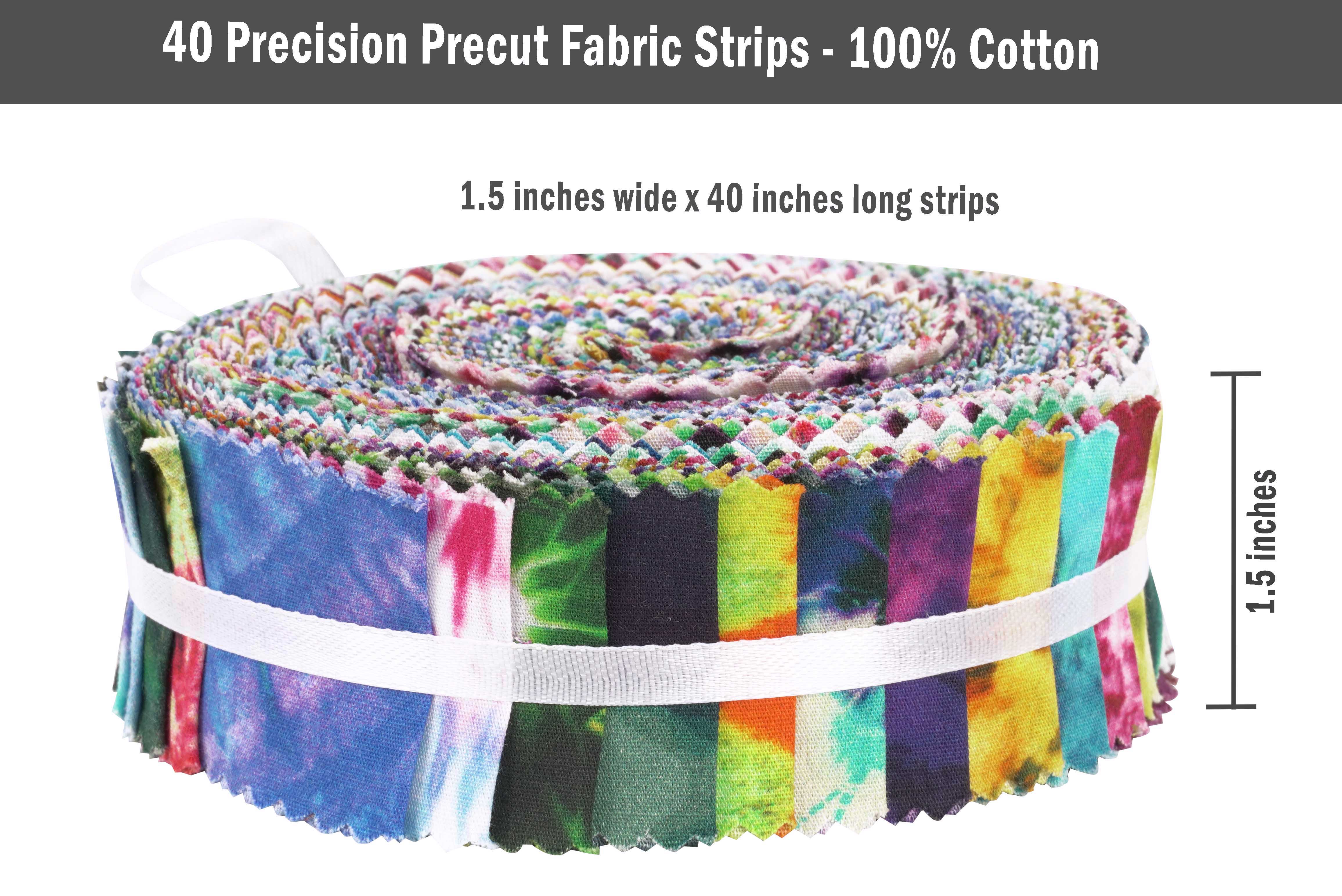  Soimoi 40Pcs Tie Dye Print Precut Fabrics Strips Roll