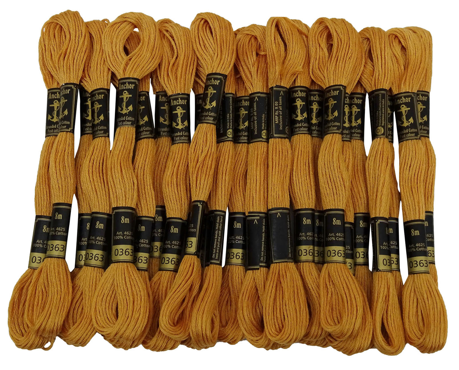 Anchor Stranded Cotton 8m Colours 291-313 100% Cotton Embroidery Thread Skeins 