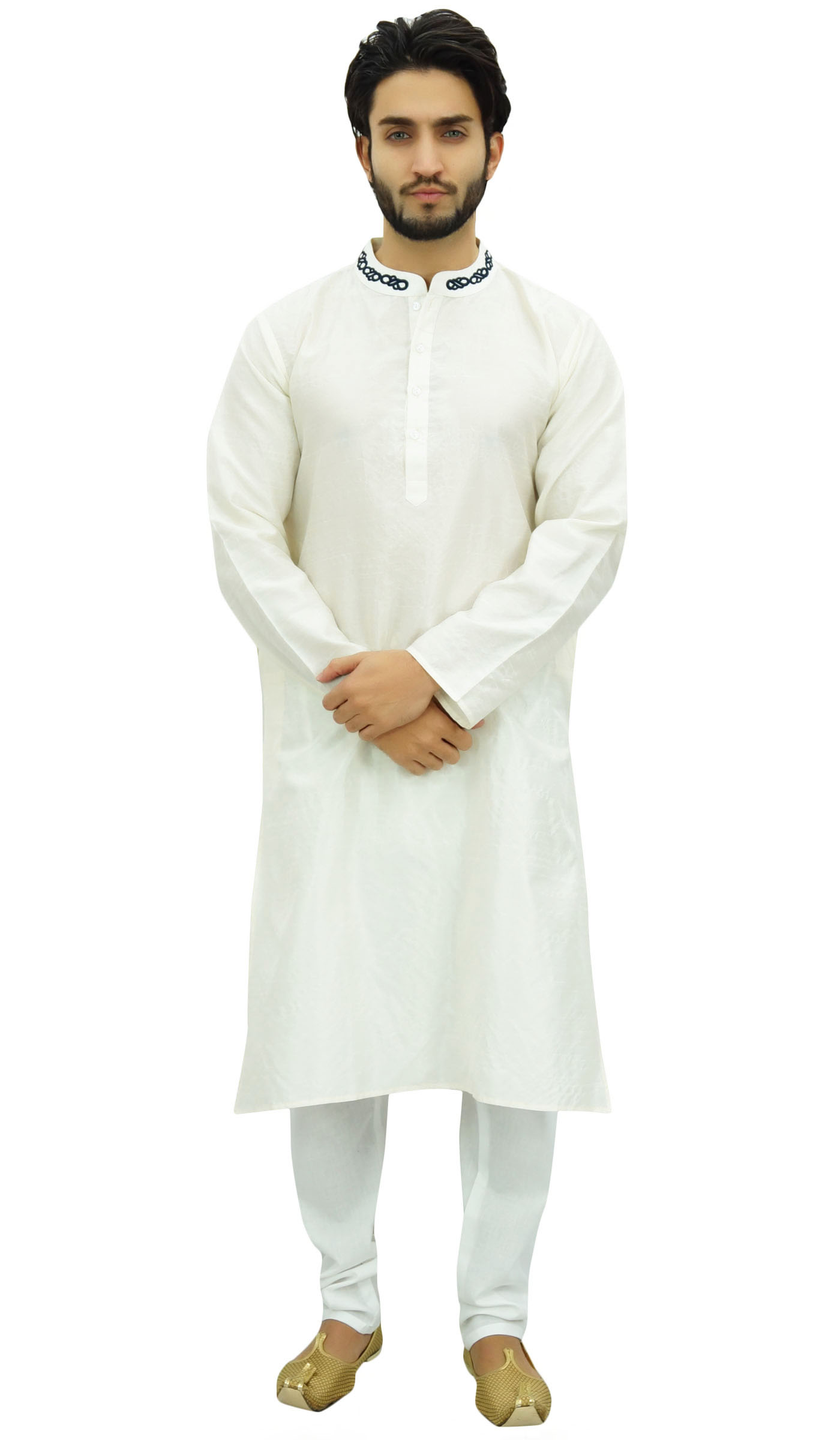 Atasi Cotton Embroidered Designer Kurta For Mens Cotton Party Wear  Traditional Indian Wear Long Shirt