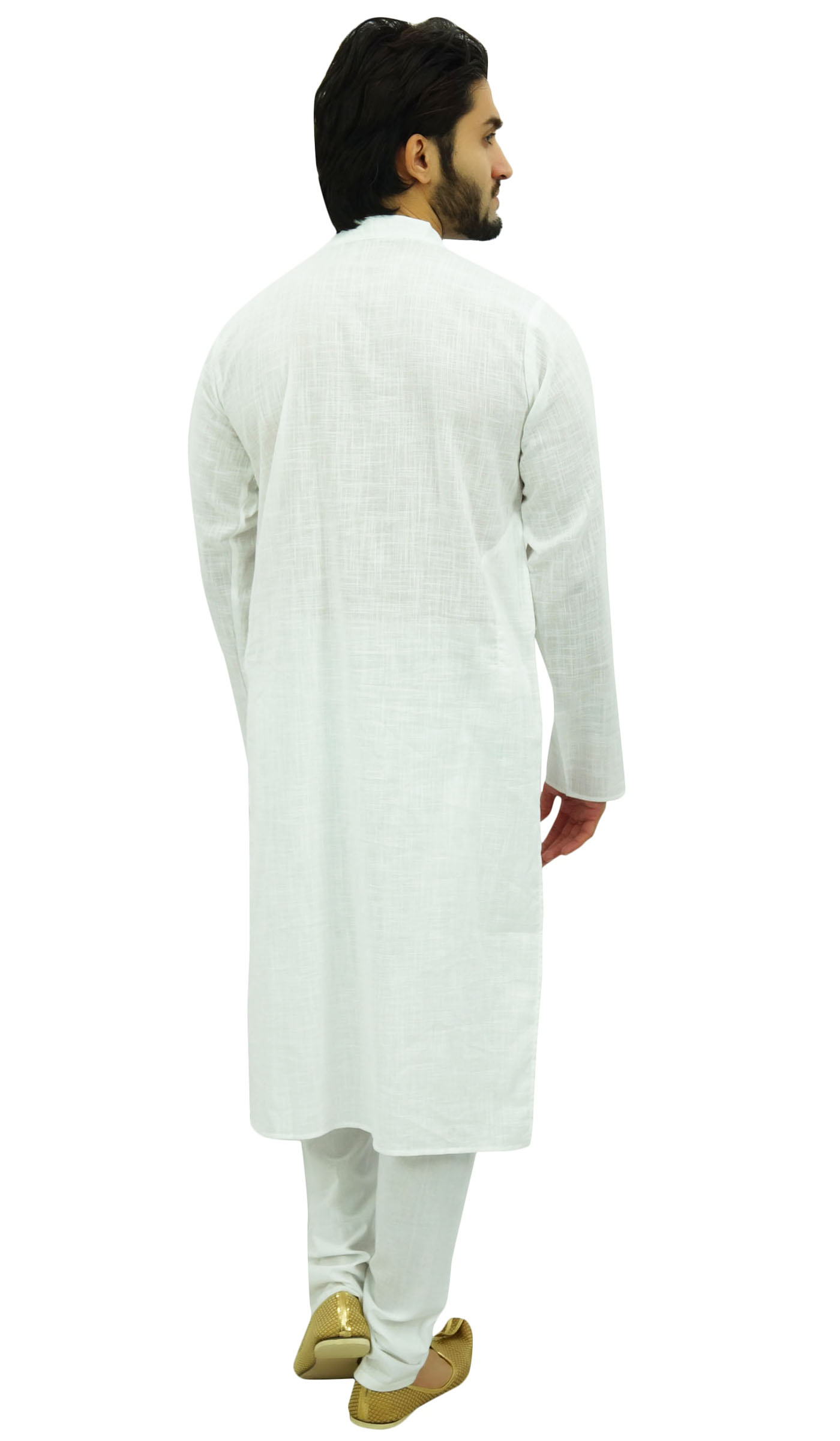 Atasi Men's White Kurta Pajama Set Indian Ethnic Punjabi Long Shirt ...
