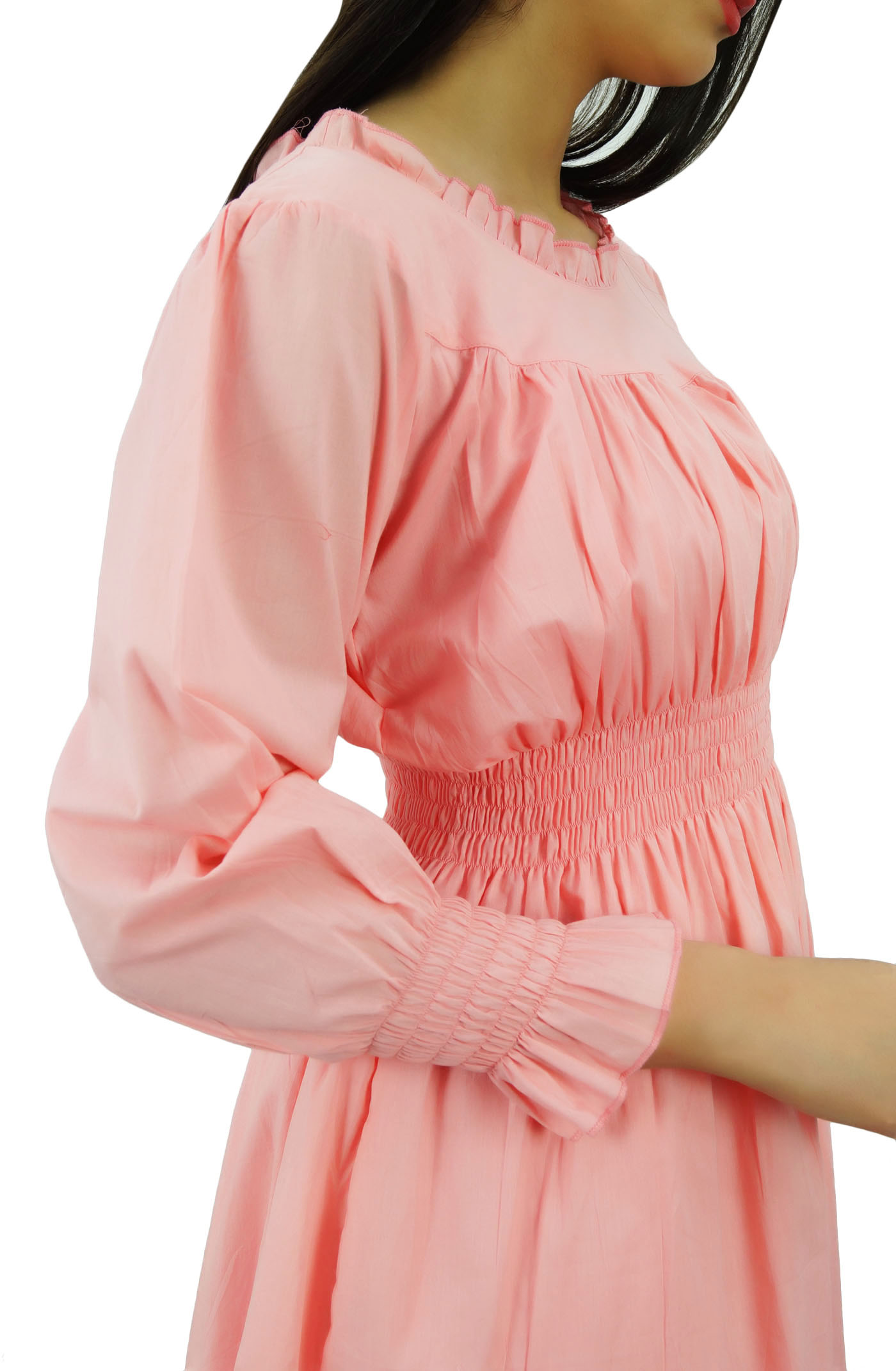 thumbnail 31  - Bimba Women&#039;s Cotton Smocked Waist Long Casual Maxi Dress-nWe