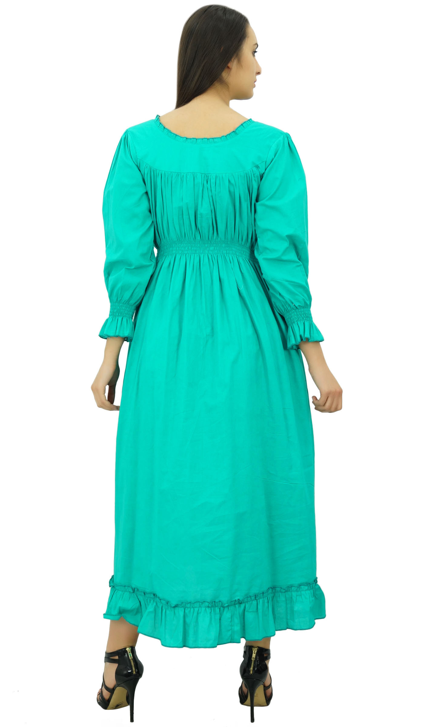 thumbnail 50  - Bimba Women&#039;s Cotton Smocked Waist Long Casual Maxi Dress-nWe