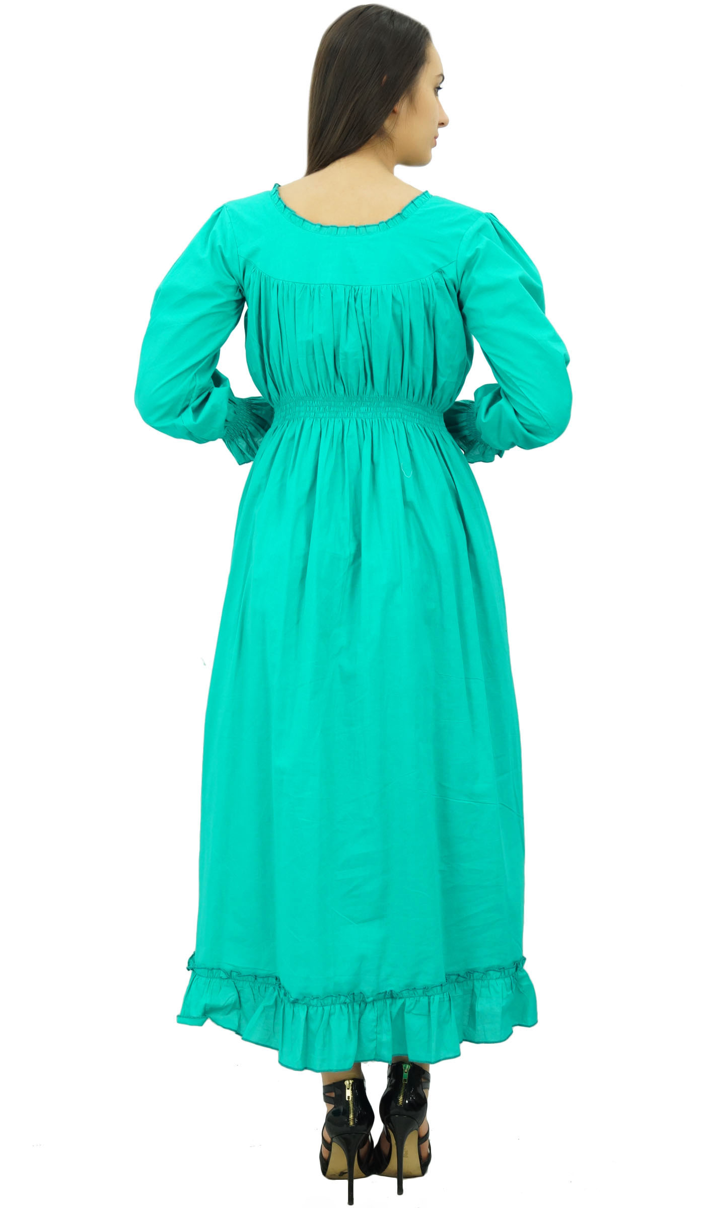 thumbnail 51  - Bimba Women&#039;s Cotton Smocked Waist Long Casual Maxi Dress-nWe
