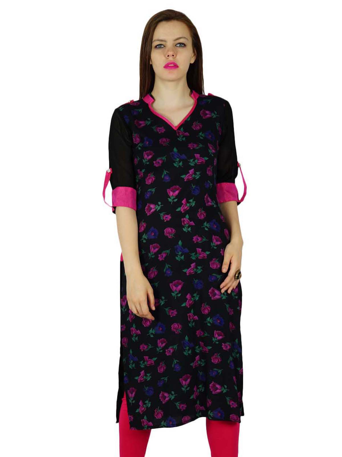 black floral kurtis