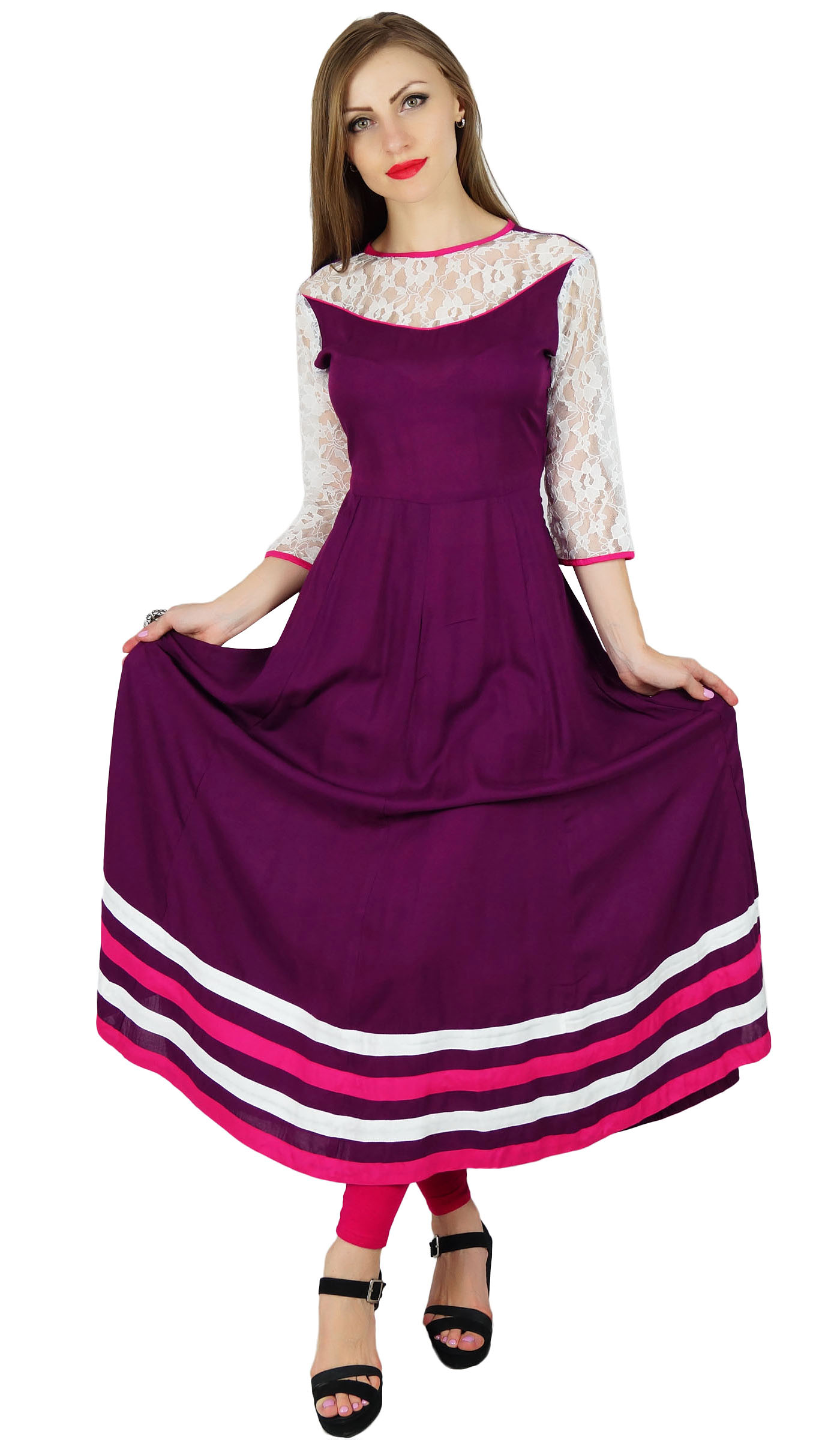 women anarkali kurti