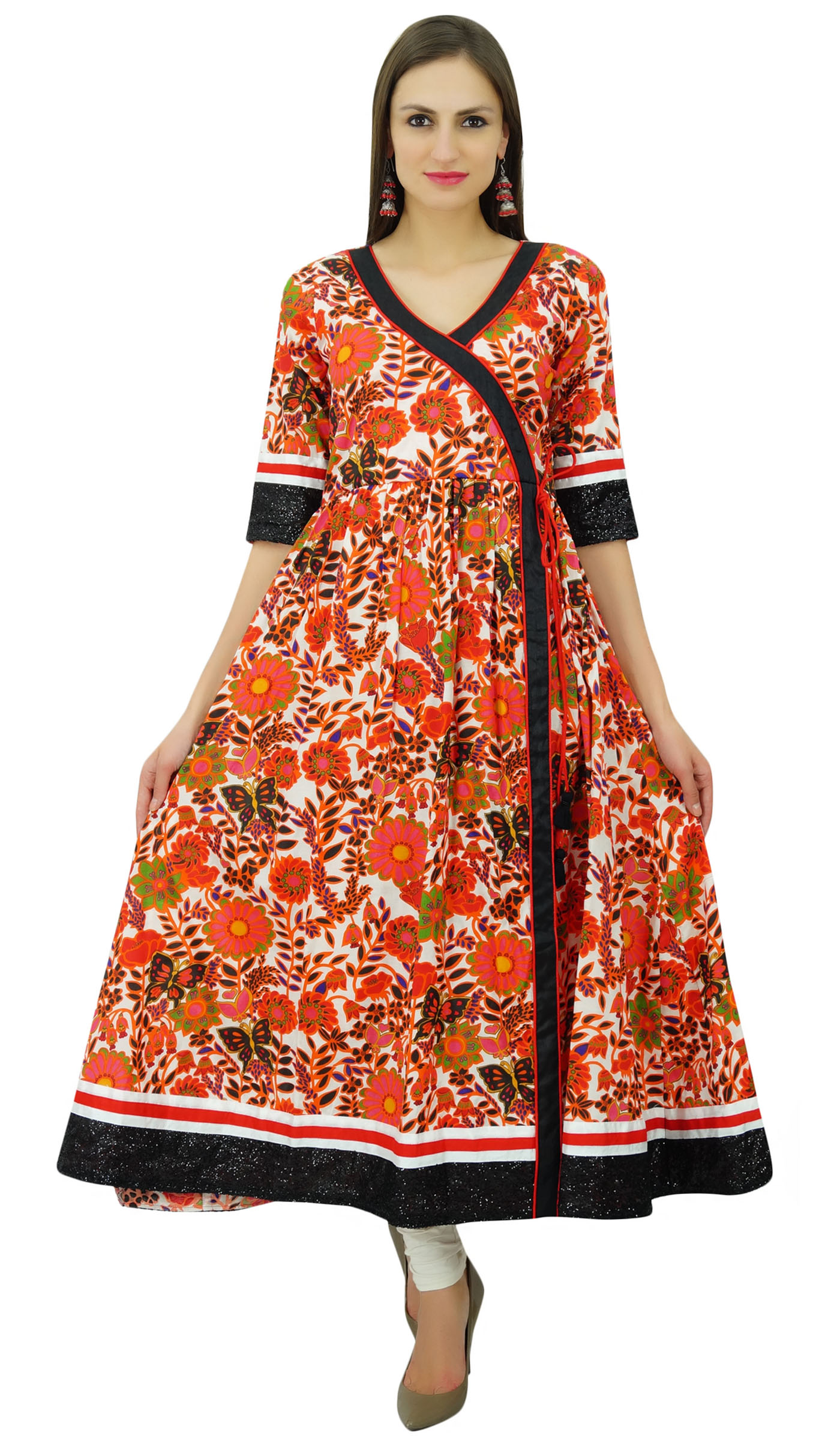 Bimba Angrakha Style Cotton Kurta Designer Indian Long Kurti Summer-NdV ...