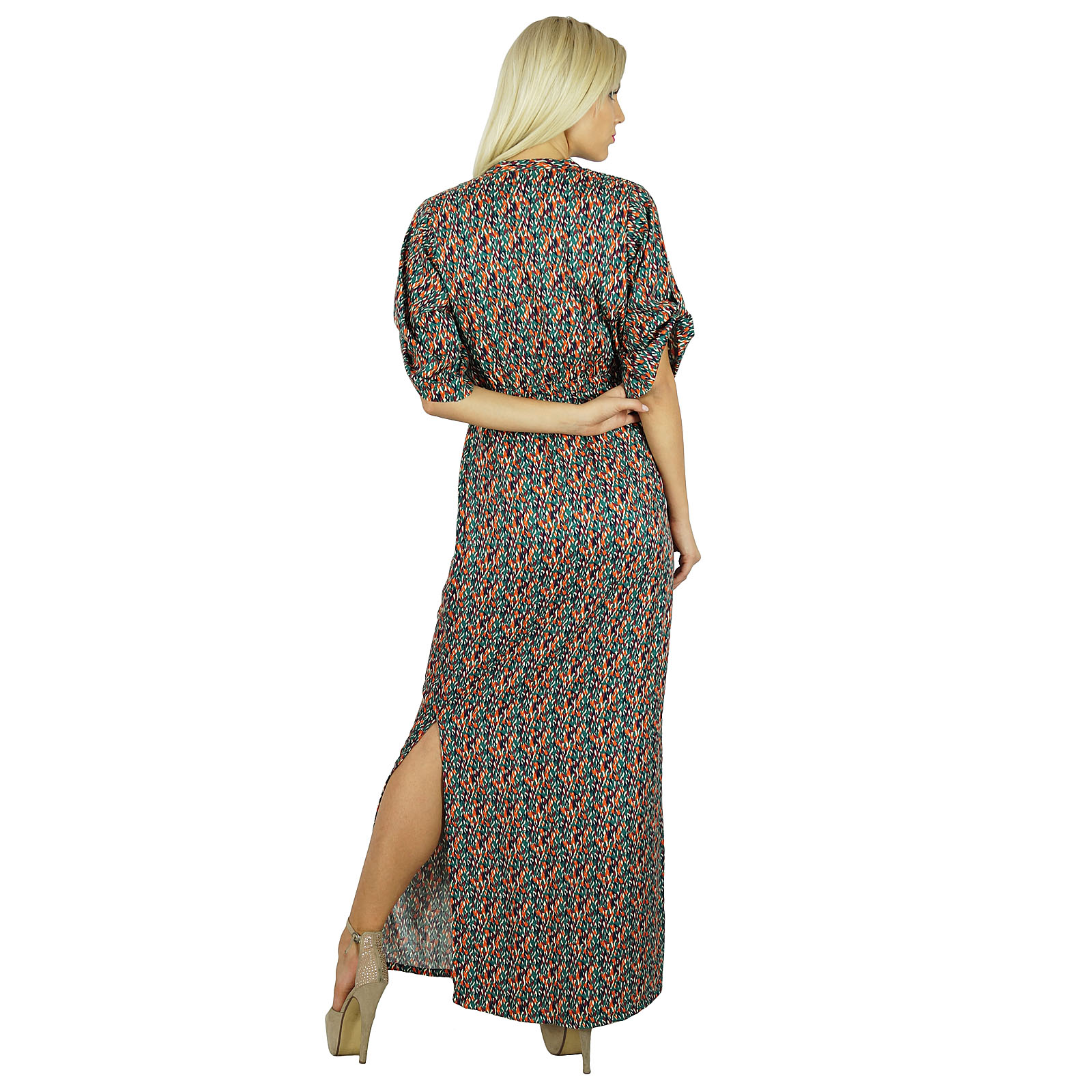 thumbnail 6  - Bimba Women Bohemian Style Long Maxi Dress Rayon Gown With Side-jVT