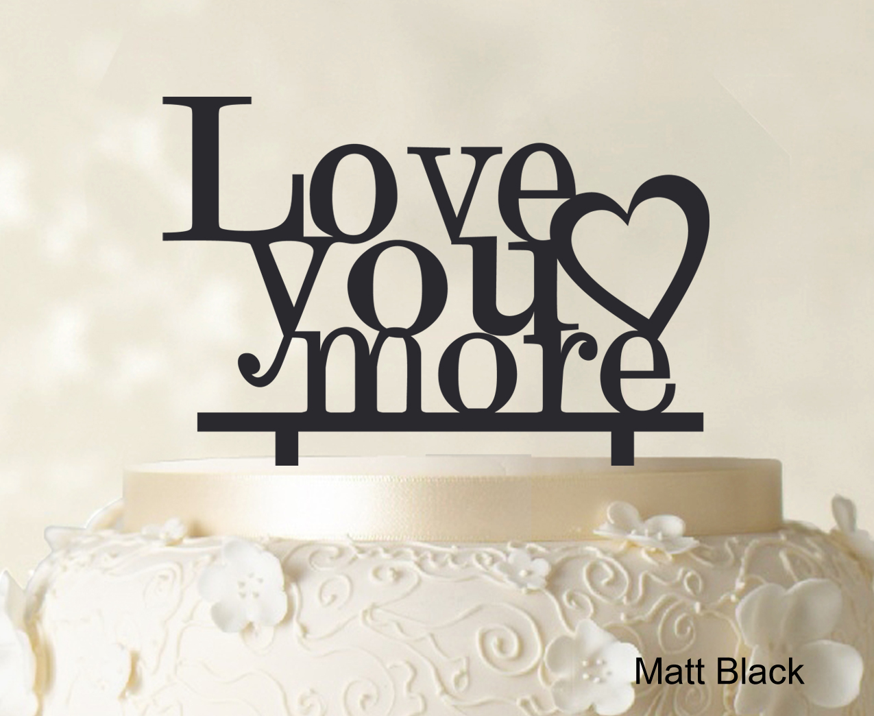Indexbild 15 - Love You More Wedding Cake Topper Personalized Cake Topper Color-9Cr