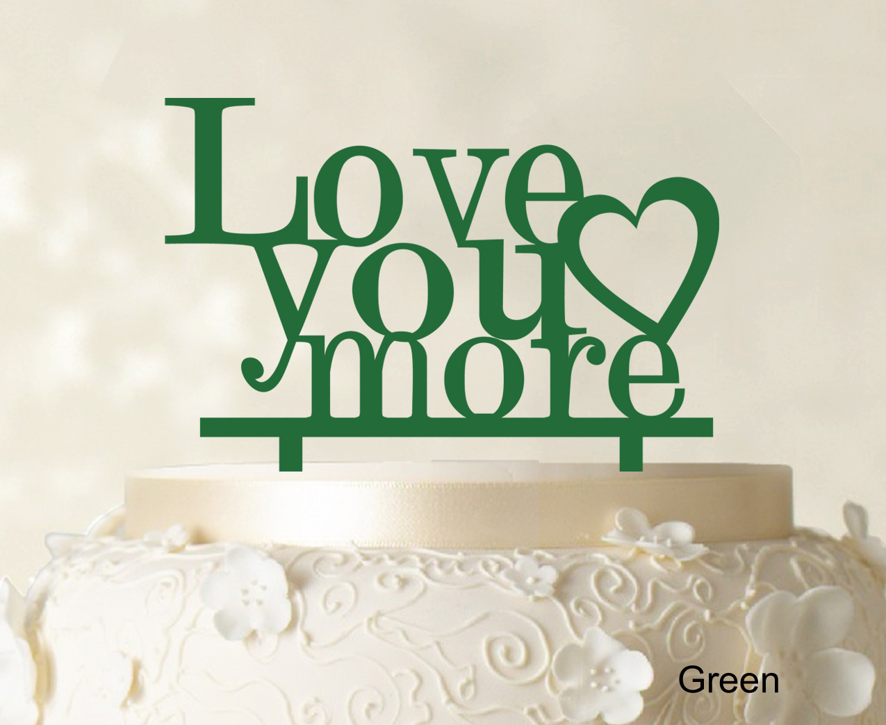 Indexbild 14 - Love You More Wedding Cake Topper Personalized Cake Topper Color-9Cr
