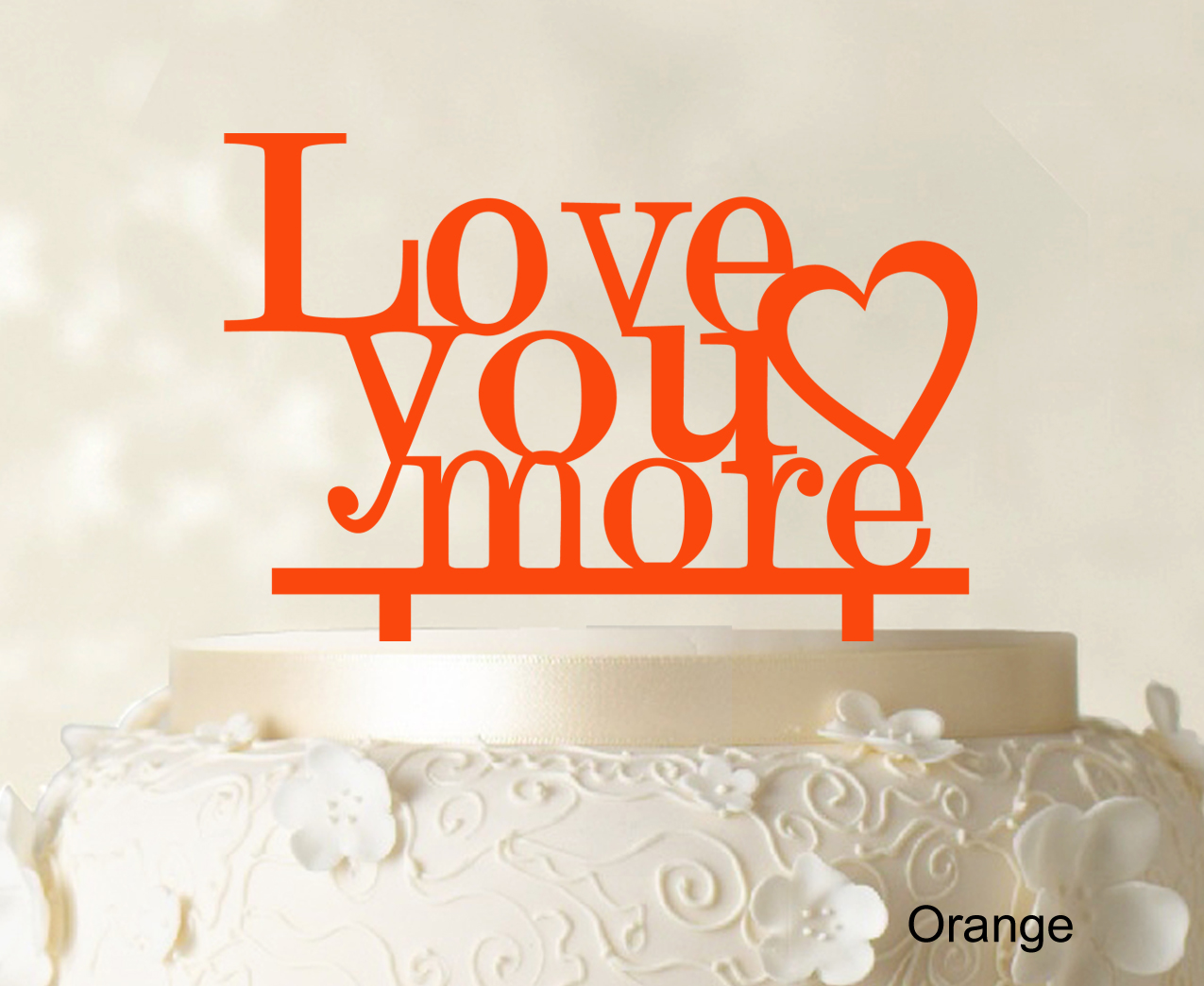 Indexbild 16 - Love You More Wedding Cake Topper Personalized Cake Topper Color-9Cr