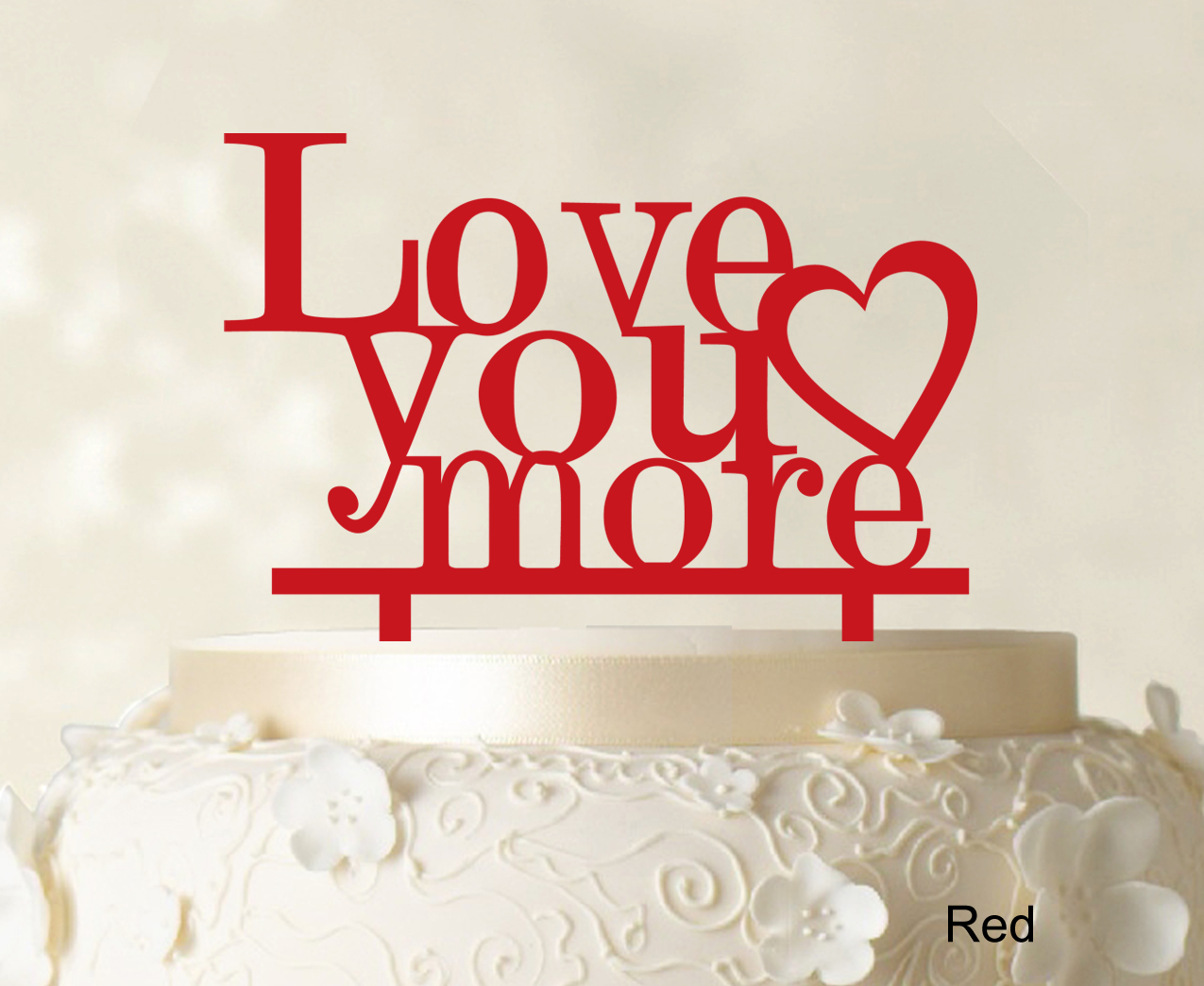 Indexbild 18 - Love You More Wedding Cake Topper Personalized Cake Topper Color-9Cr