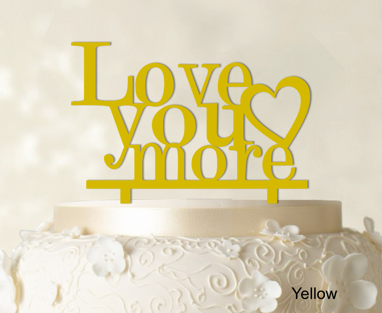 Indexbild 4 - Love You More Wedding Cake Topper Personalized Cake Topper Color-9Cr