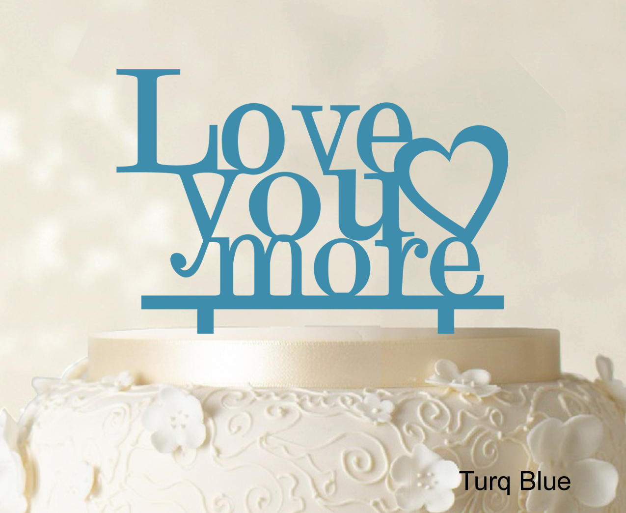 Indexbild 25 - Love You More Wedding Cake Topper Personalized Cake Topper Color-9Cr