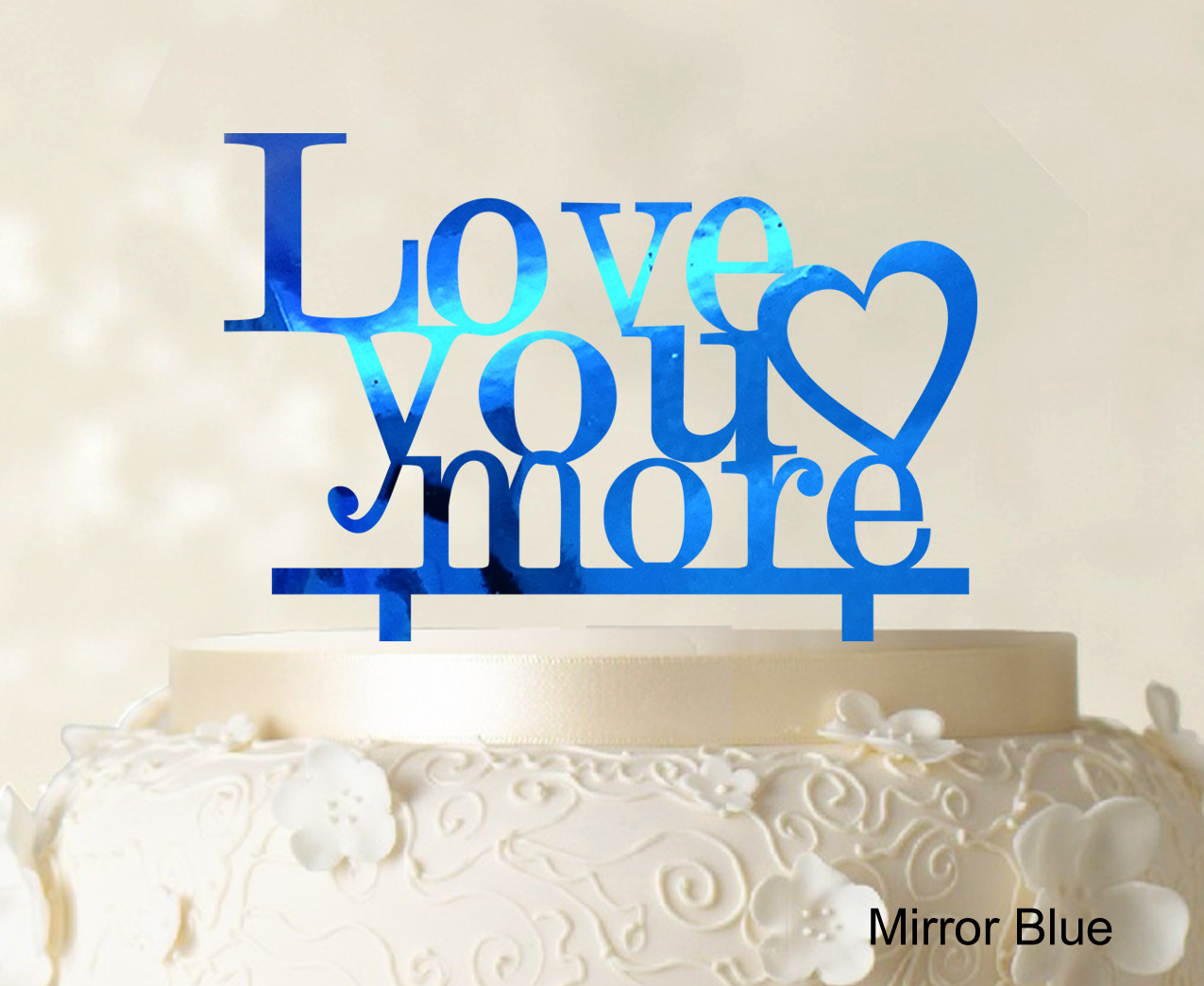 Indexbild 20 - Love You More Wedding Cake Topper Personalized Cake Topper Color-9Cr