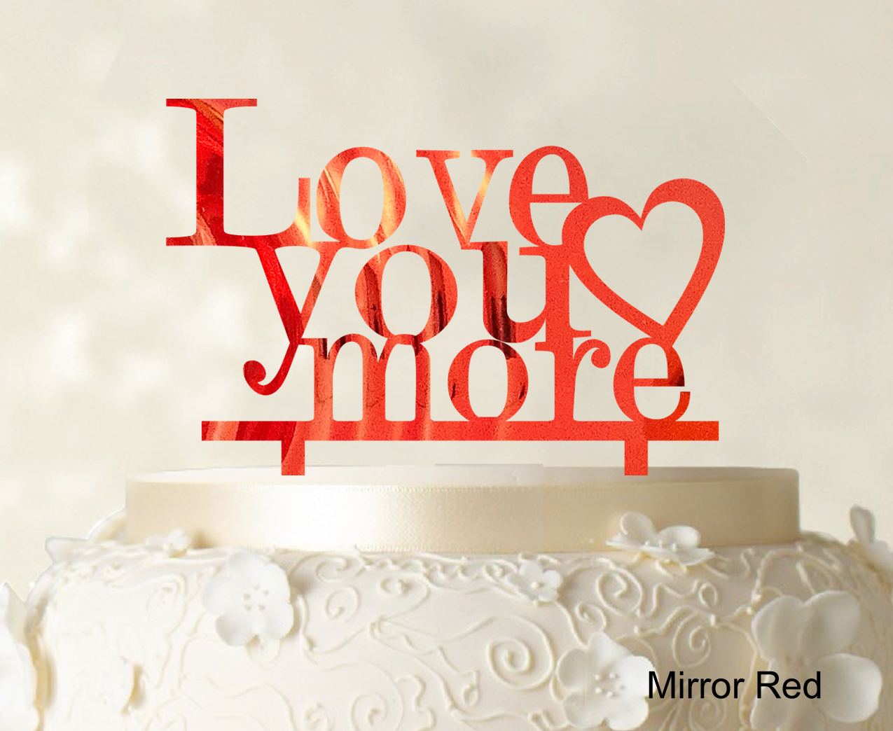 Indexbild 23 - Love You More Wedding Cake Topper Personalized Cake Topper Color-9Cr