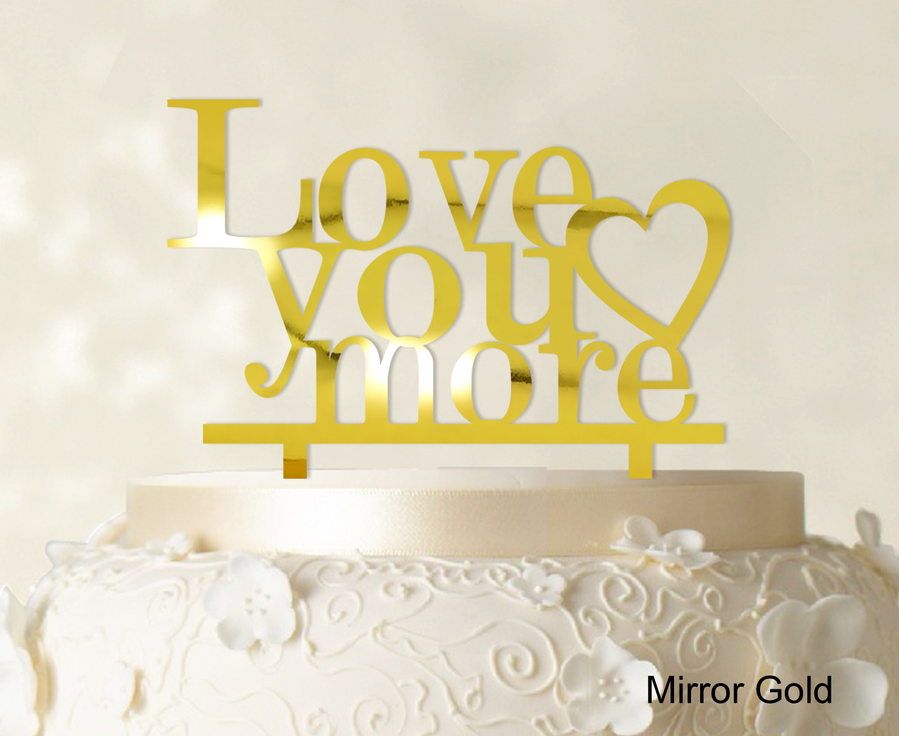 Indexbild 21 - Love You More Wedding Cake Topper Personalized Cake Topper Color-9Cr