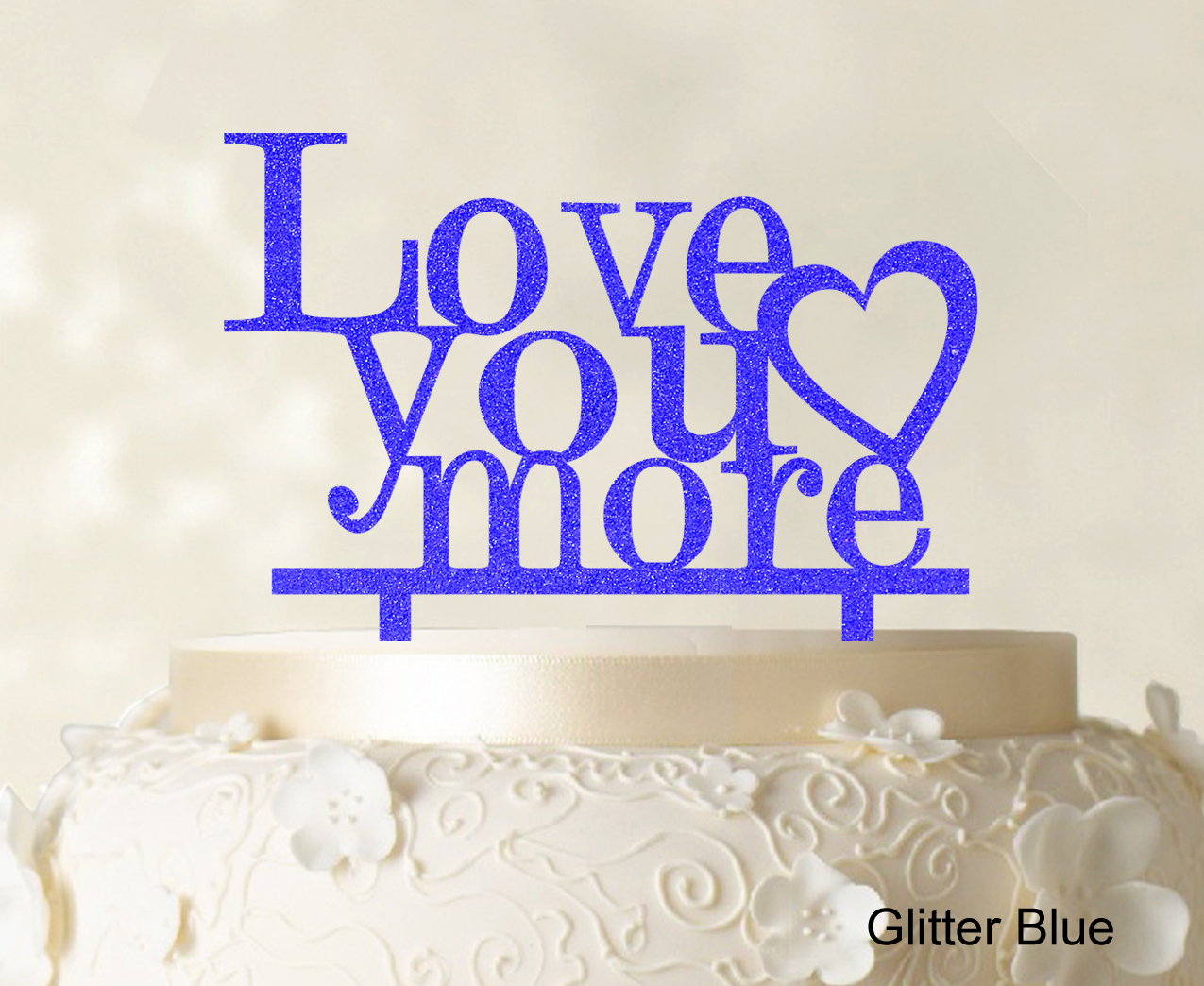 Indexbild 5 - Love You More Wedding Cake Topper Personalized Cake Topper Color-9Cr