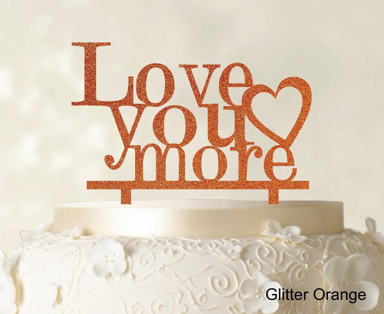 Indexbild 7 - Love You More Wedding Cake Topper Personalized Cake Topper Color-9Cr