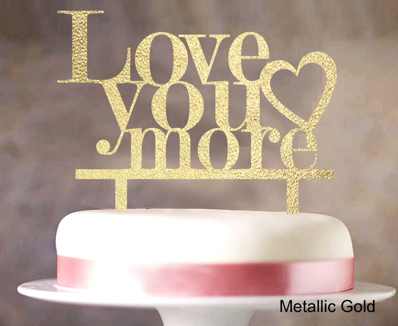 Indexbild 13 - Love You More Wedding Cake Topper Personalized Cake Topper Color-9Cr