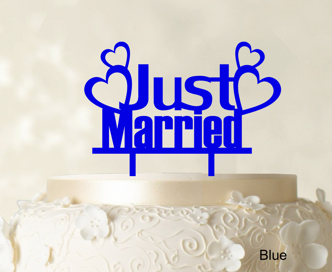 COUPLE WEDDING CAKE Topper Personalized Blue Cake Topper Color Option