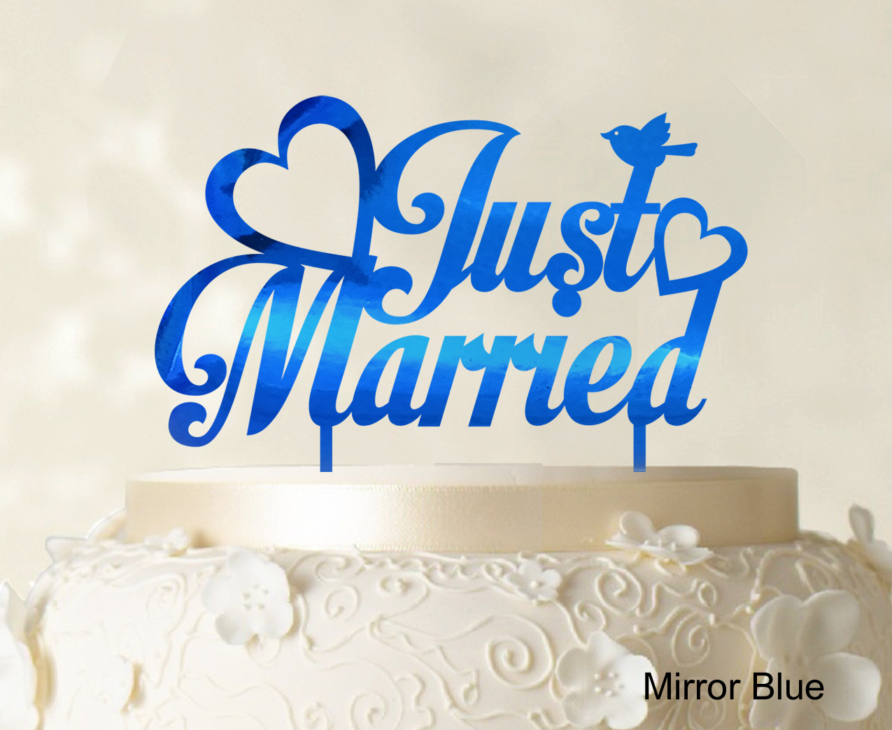 WILTON JUST MARRIED CAKE PICK WITH RHINESTONES-A GREAT ITEM FOR YOUR WEDDING 