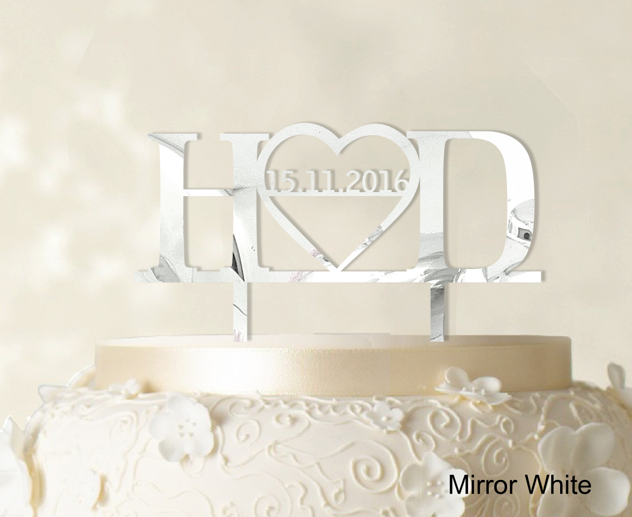 Monogram Personalized Cake Topper Custom Wedding Cake Topper 5"-7"Wide-CATO79