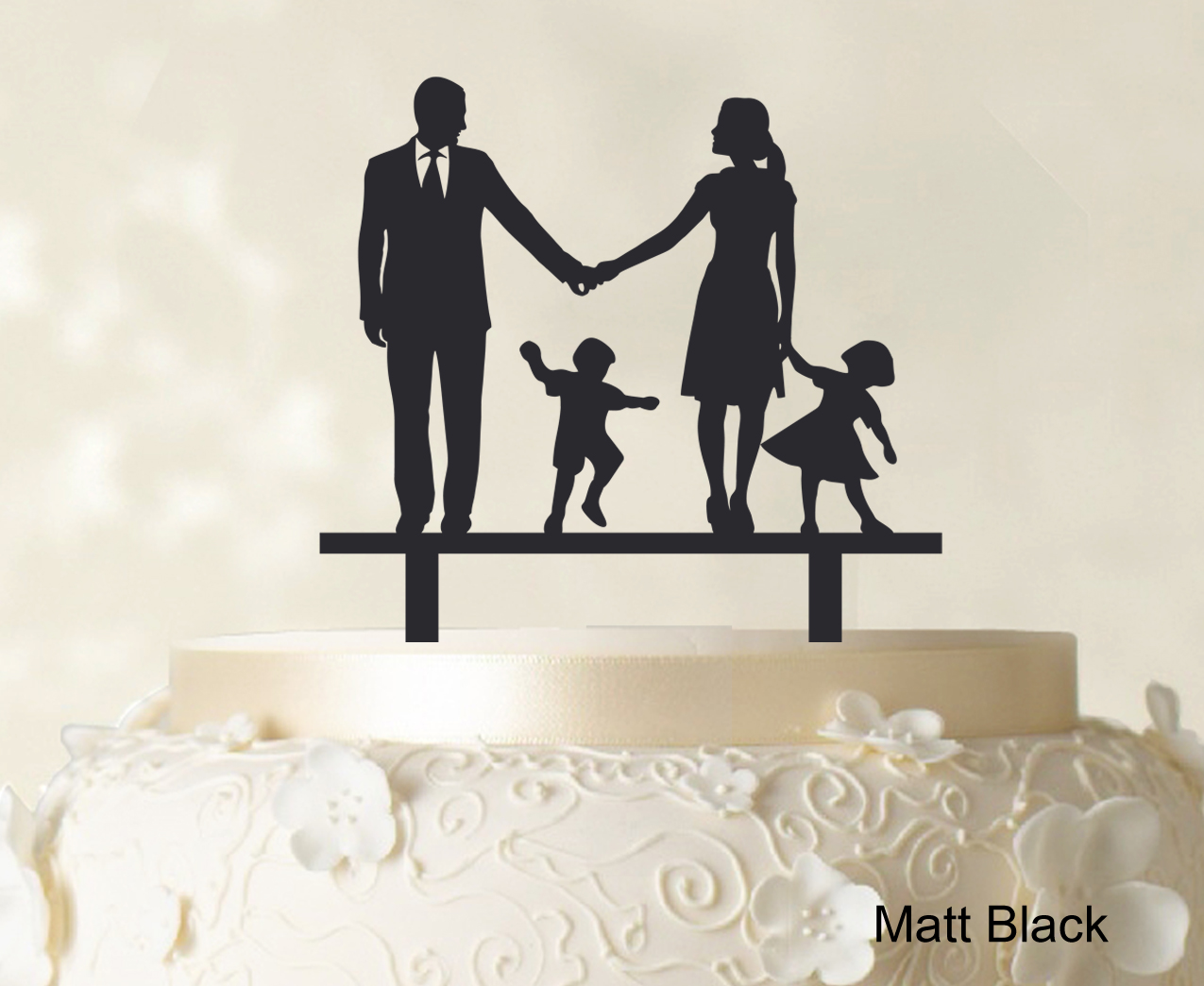 Bride and Groom With Child Family Wedding Cake Topper Cake Decoration Acrylic 