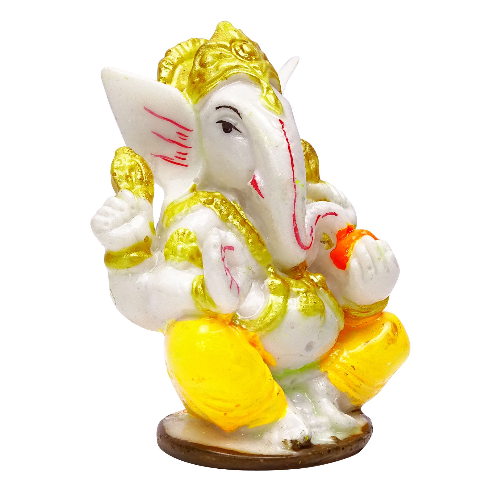 Lord Ganesha Poly Marble Car Dashboard Religious Office Table Decor Indian 1323A 