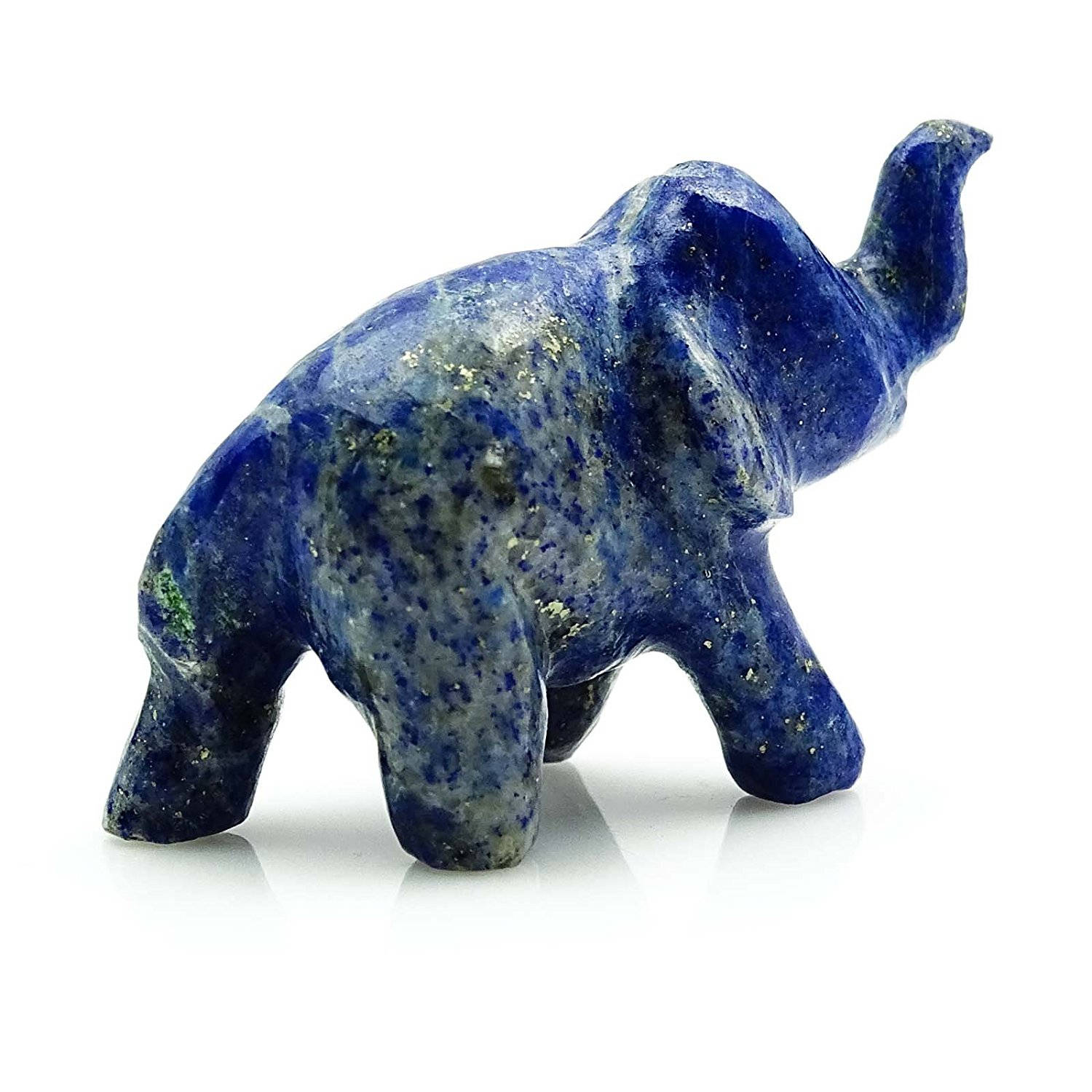 Harmonize Blue Lapis Lazuli Carved Small Elephant Reiki Healing-9QA 