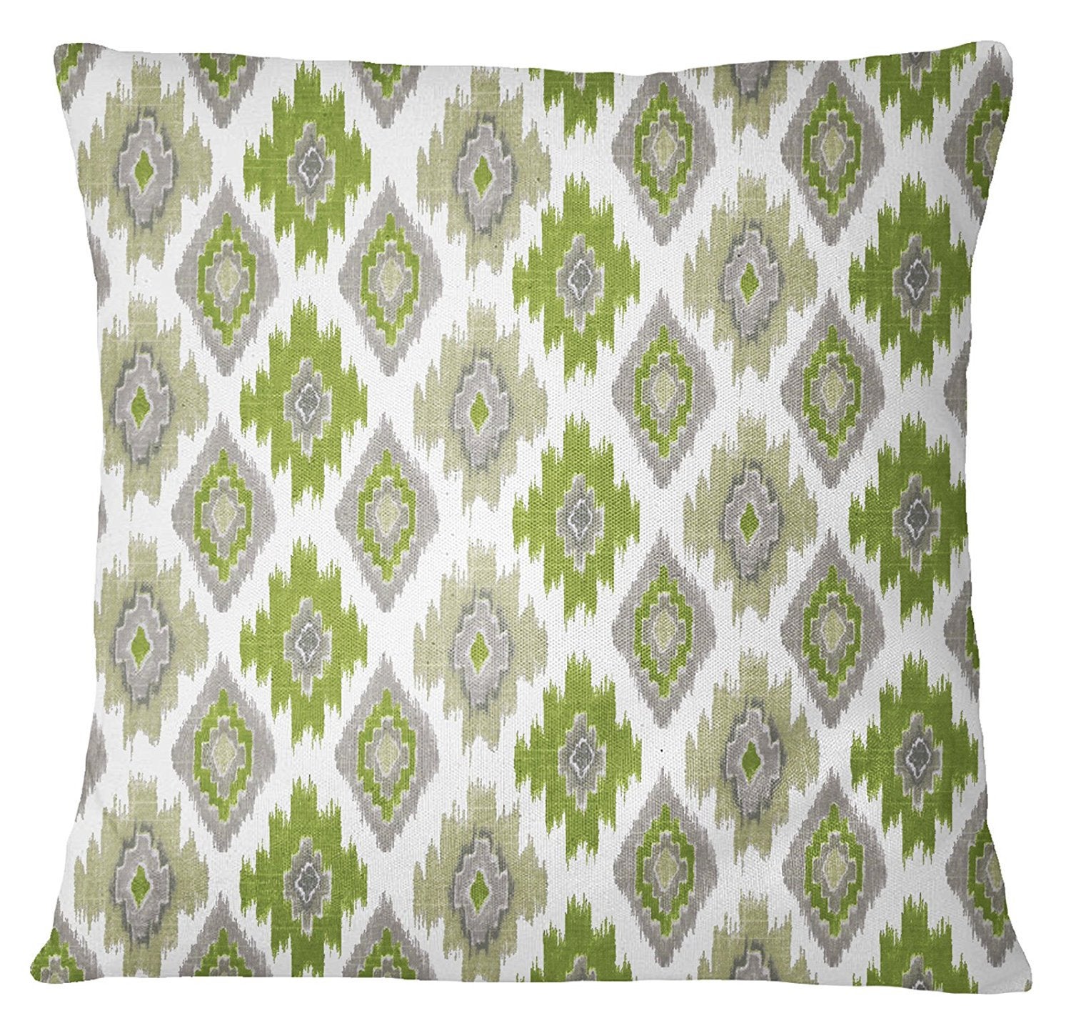 Indian Sofa Pillow Case Army Green Square Floral Print Cushion Cover 2 Pcs