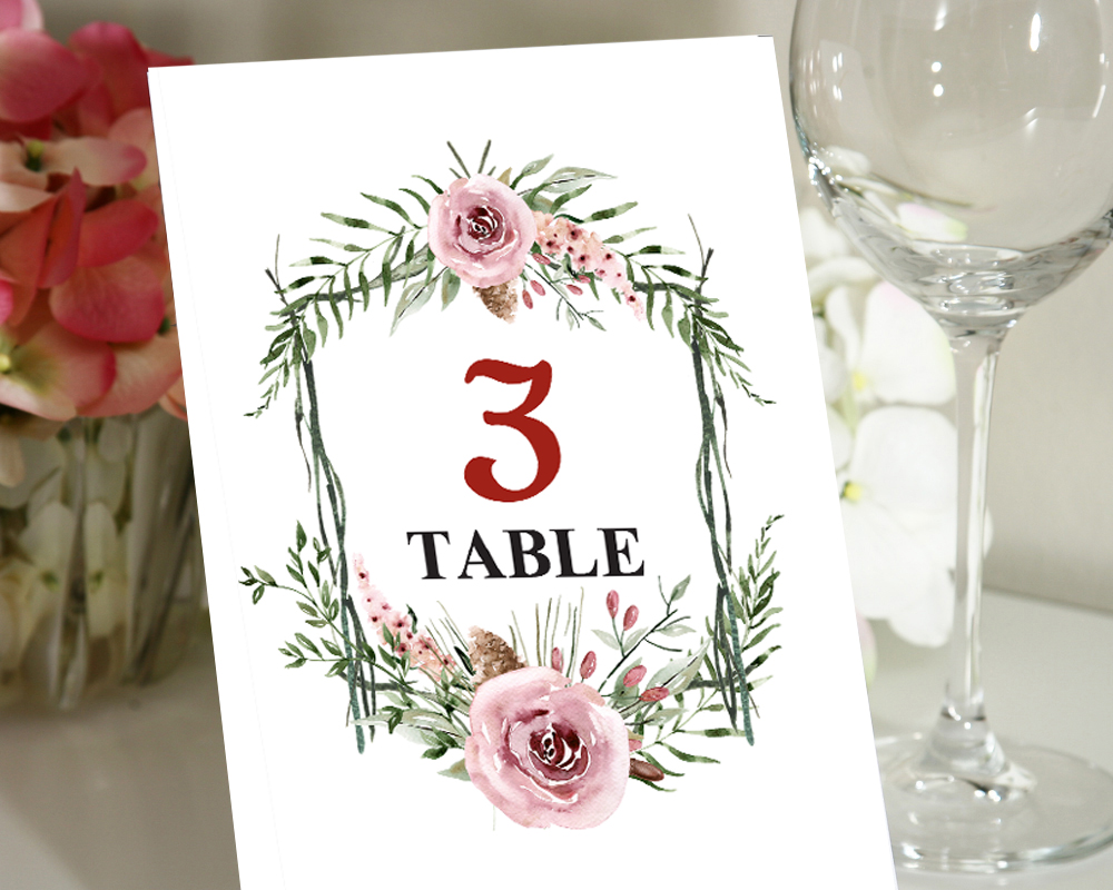 Darling Souvenir Table Numbers Elegent Floral Frame Table Card DIY-DS-JSTN70 